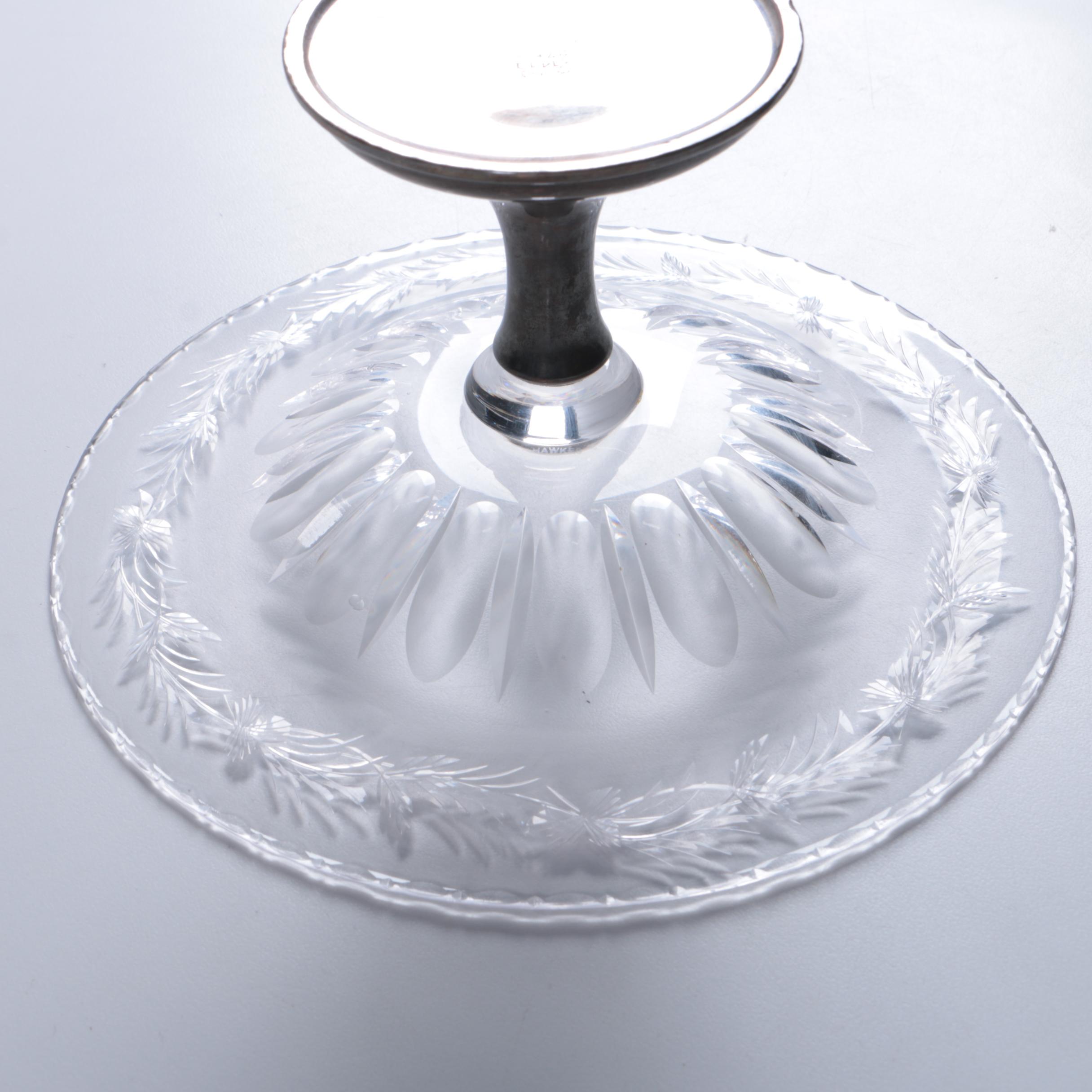 Sterling Silver and Cut Glass Compotes