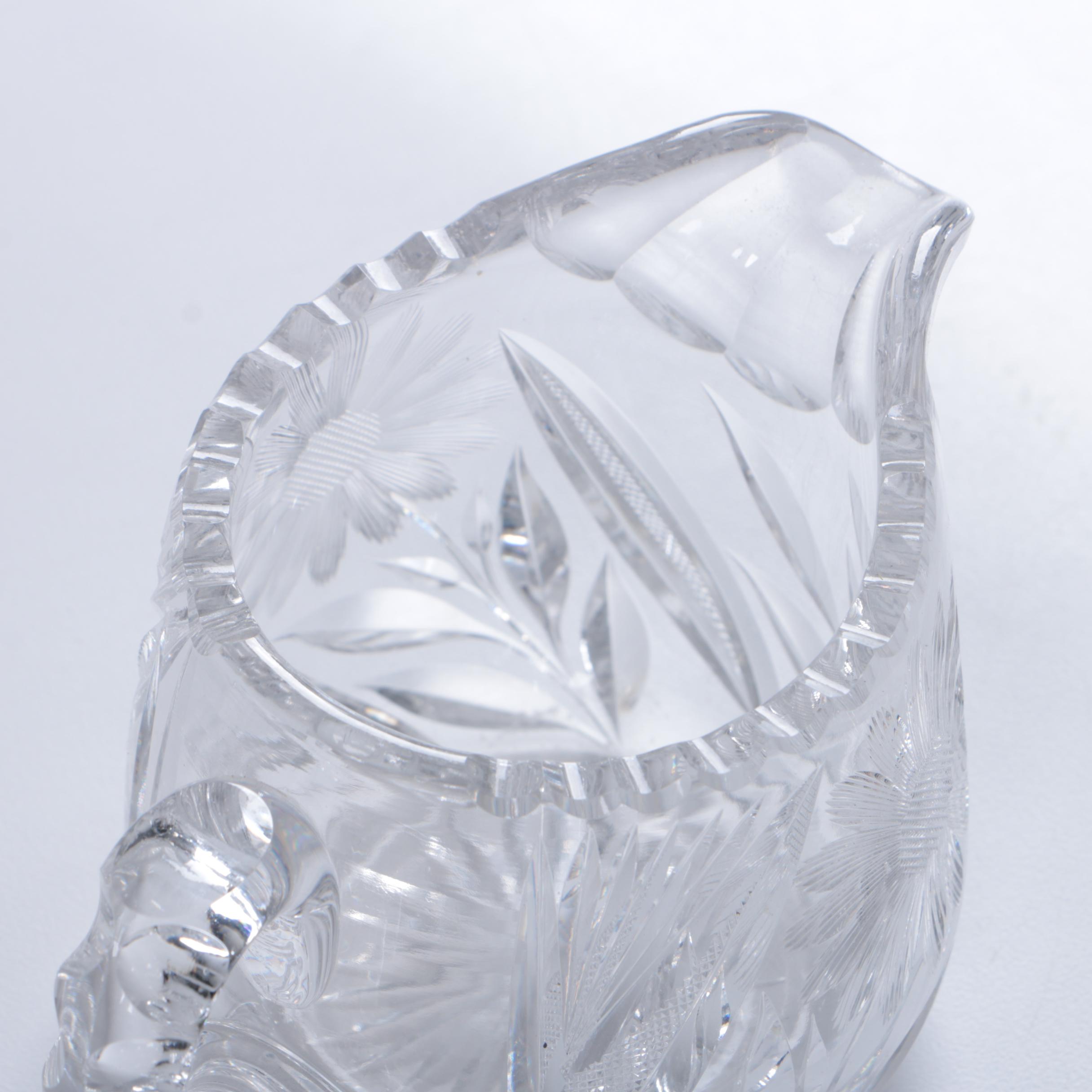 American Brilliant Period Cut Glass Creamer and Sugar Bowl