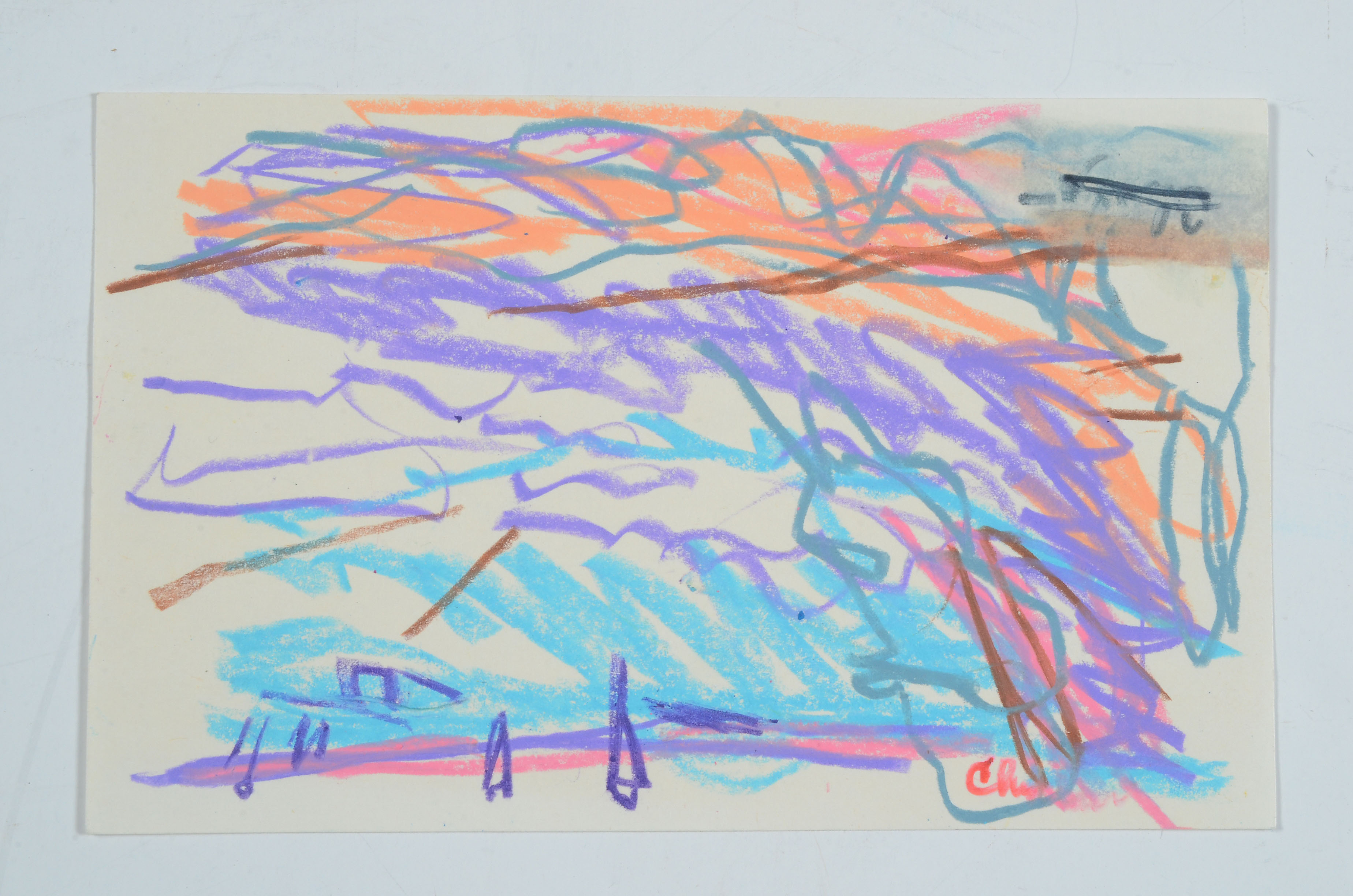 Seven Paul Chidlaw Abstract Expressionist Mixed Media Drawings