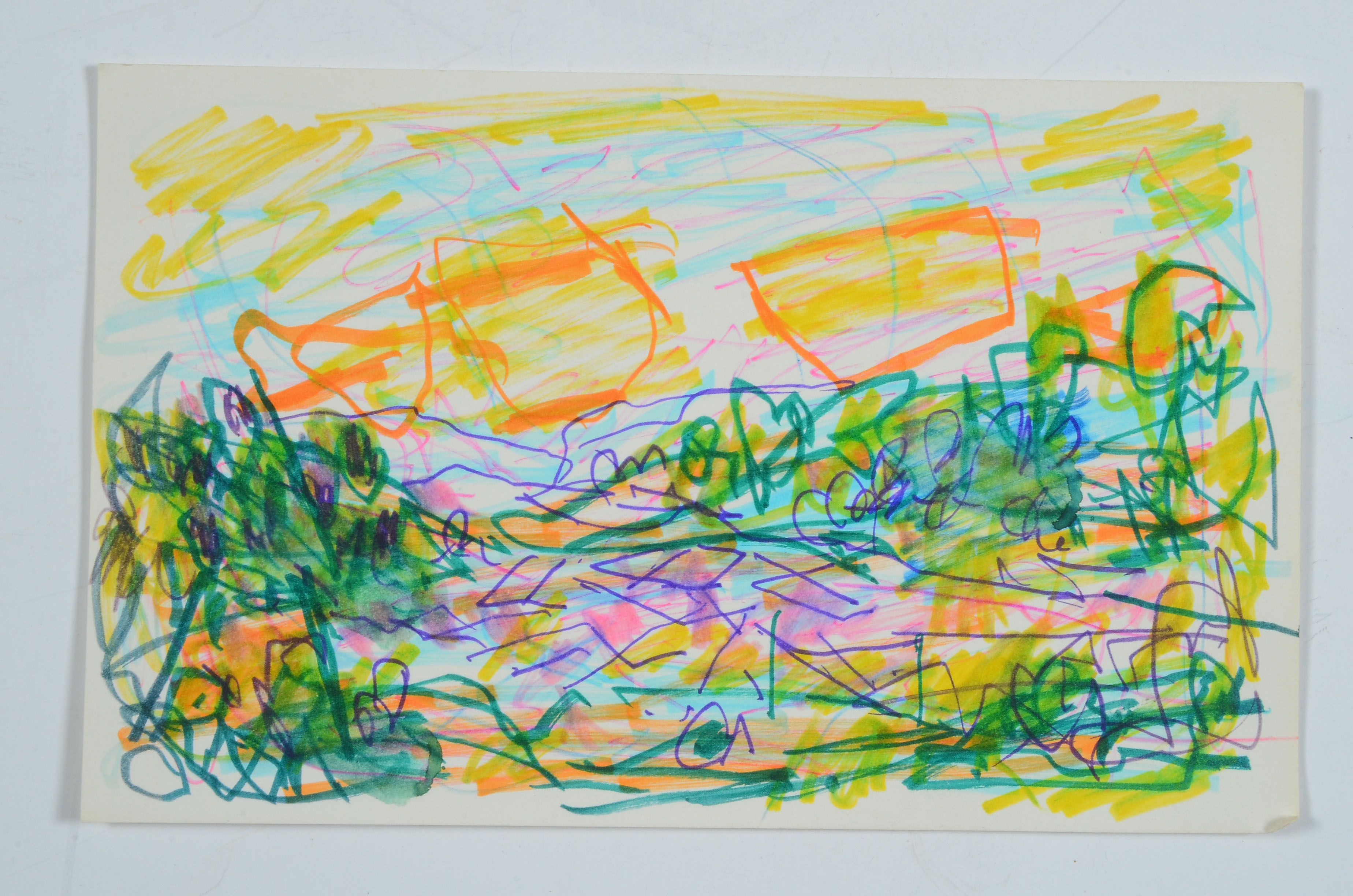 Seven Paul Chidlaw Abstract Expressionist Mixed Media Drawings