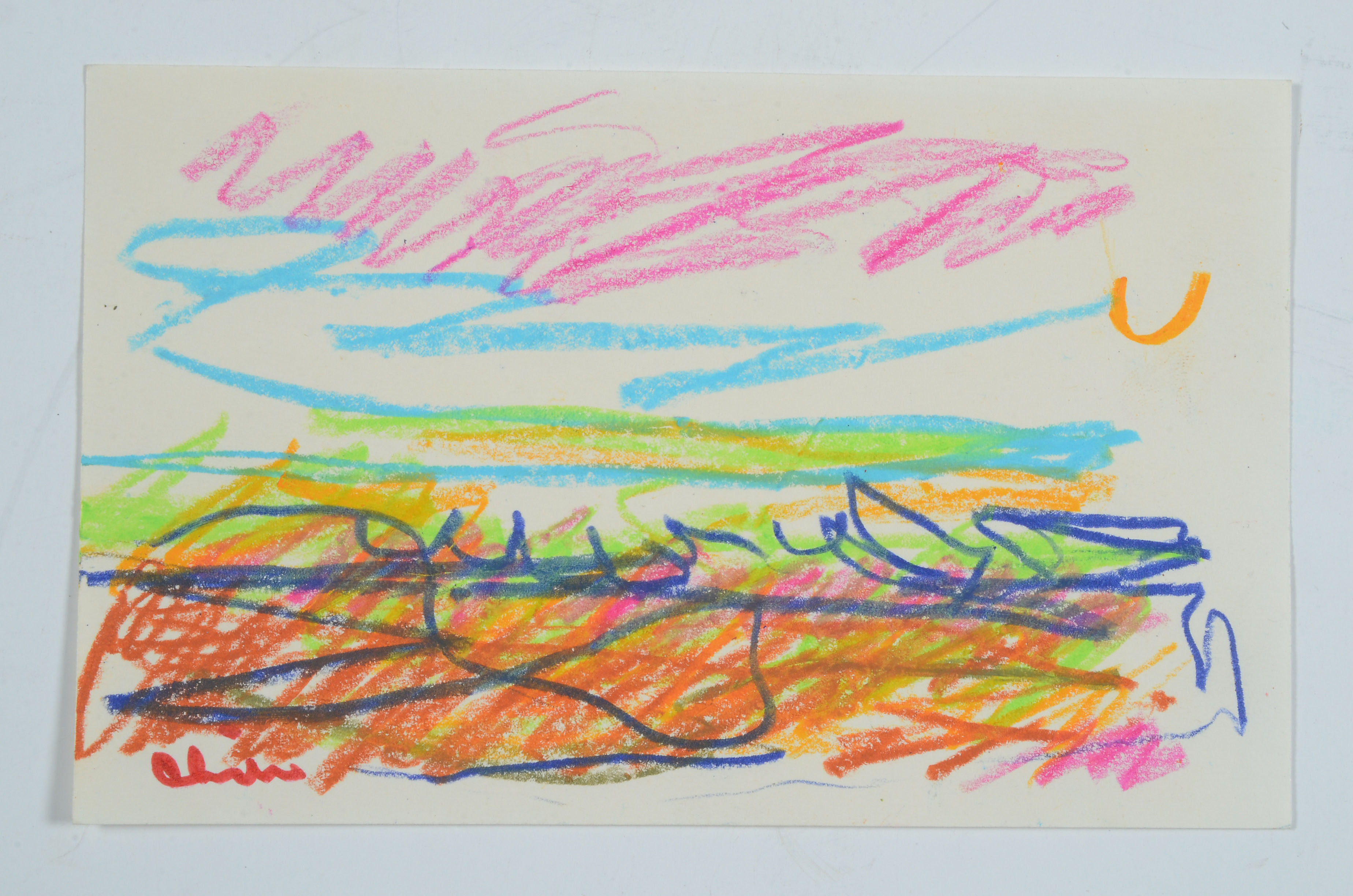 Seven Paul Chidlaw Abstract Expressionist Mixed Media Drawings