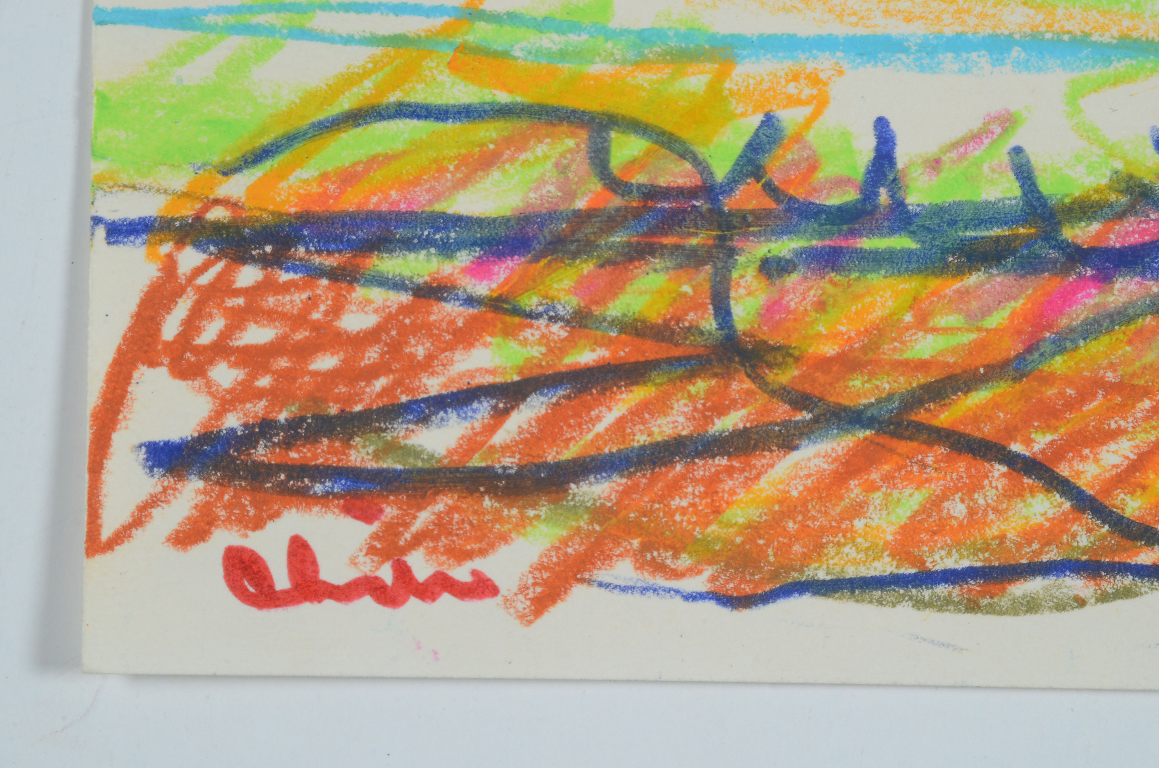 Seven Paul Chidlaw Abstract Expressionist Mixed Media Drawings