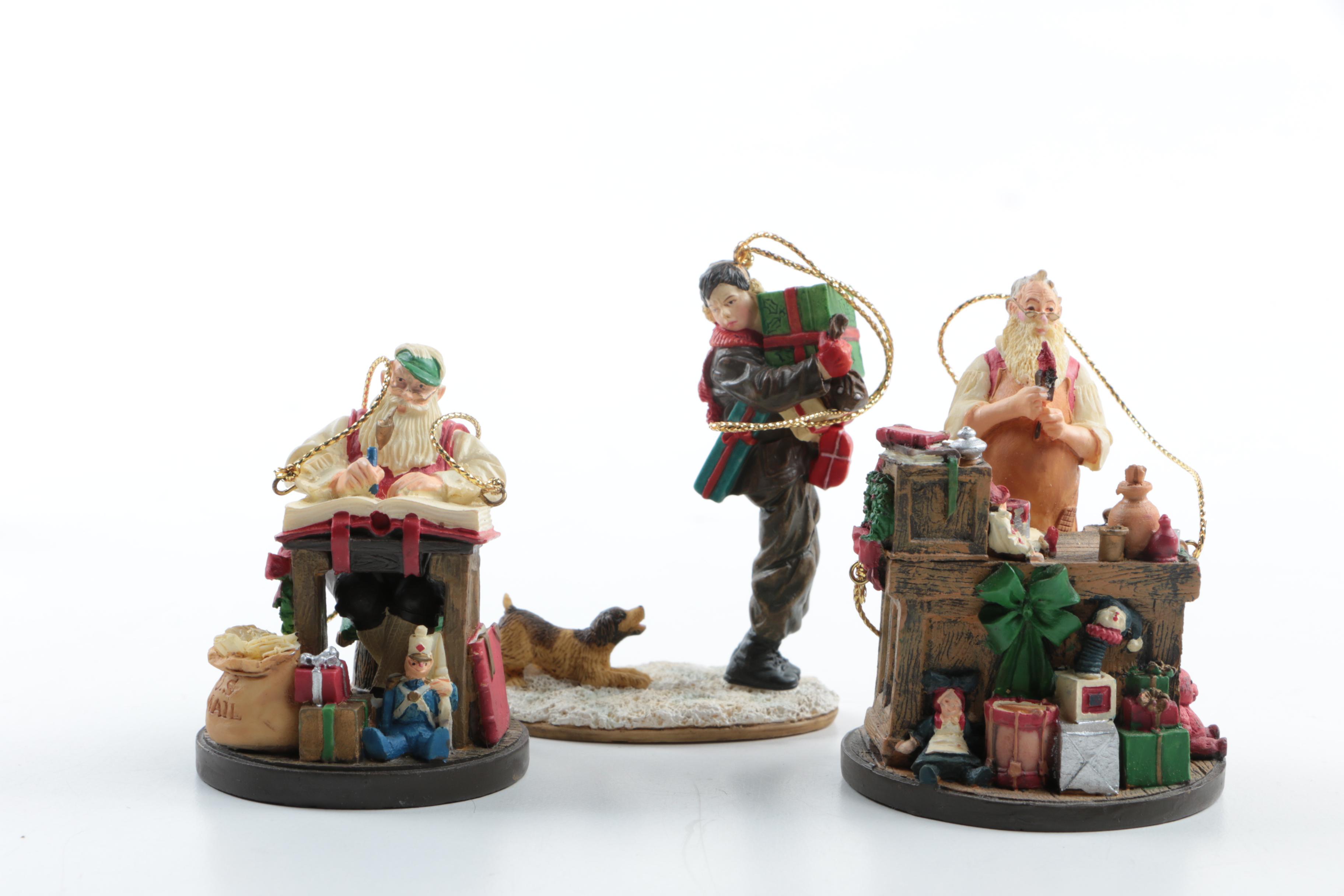 Bradford Exchange Norman Rockwell Christmas Ornaments