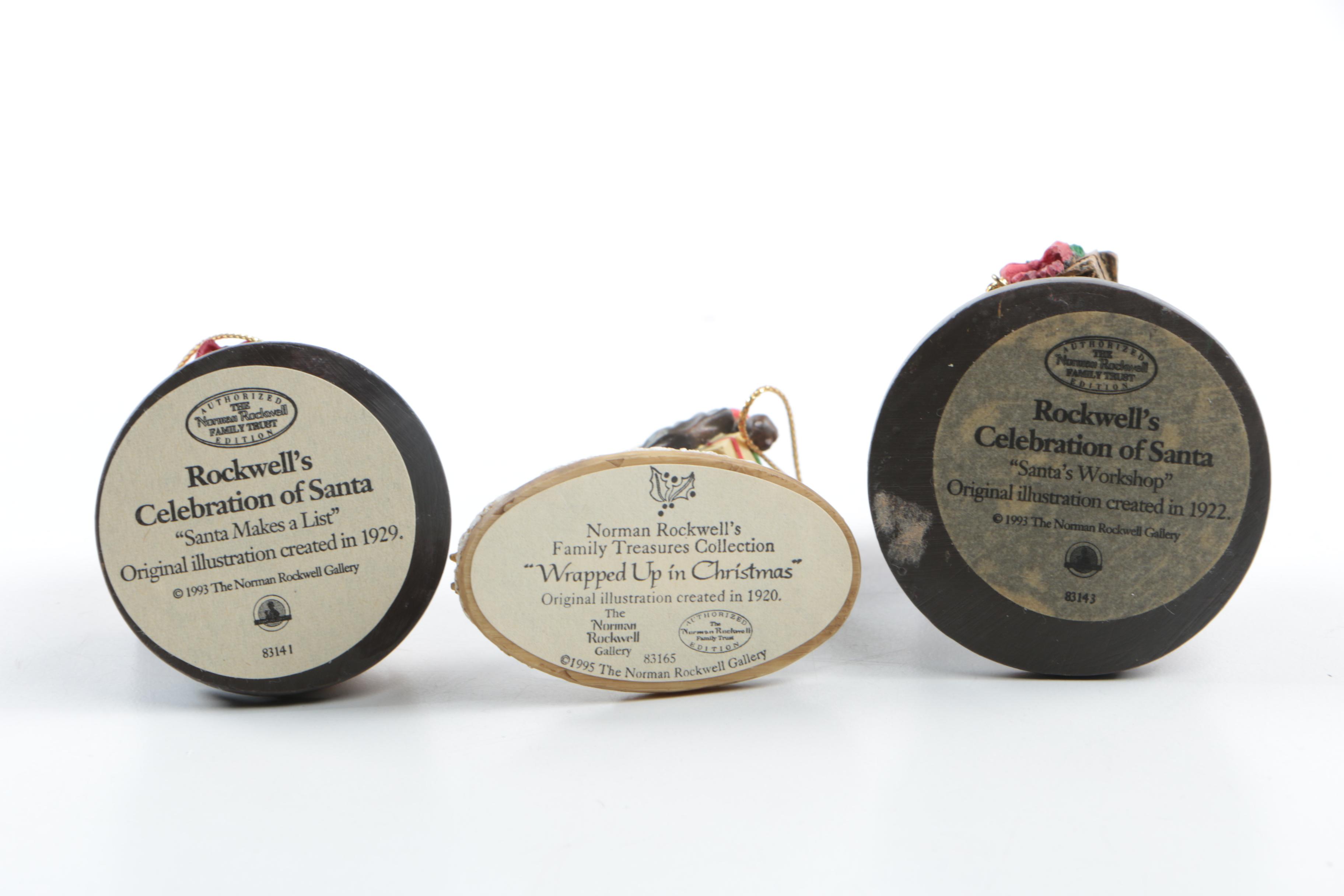 Bradford Exchange Norman Rockwell Christmas Ornaments