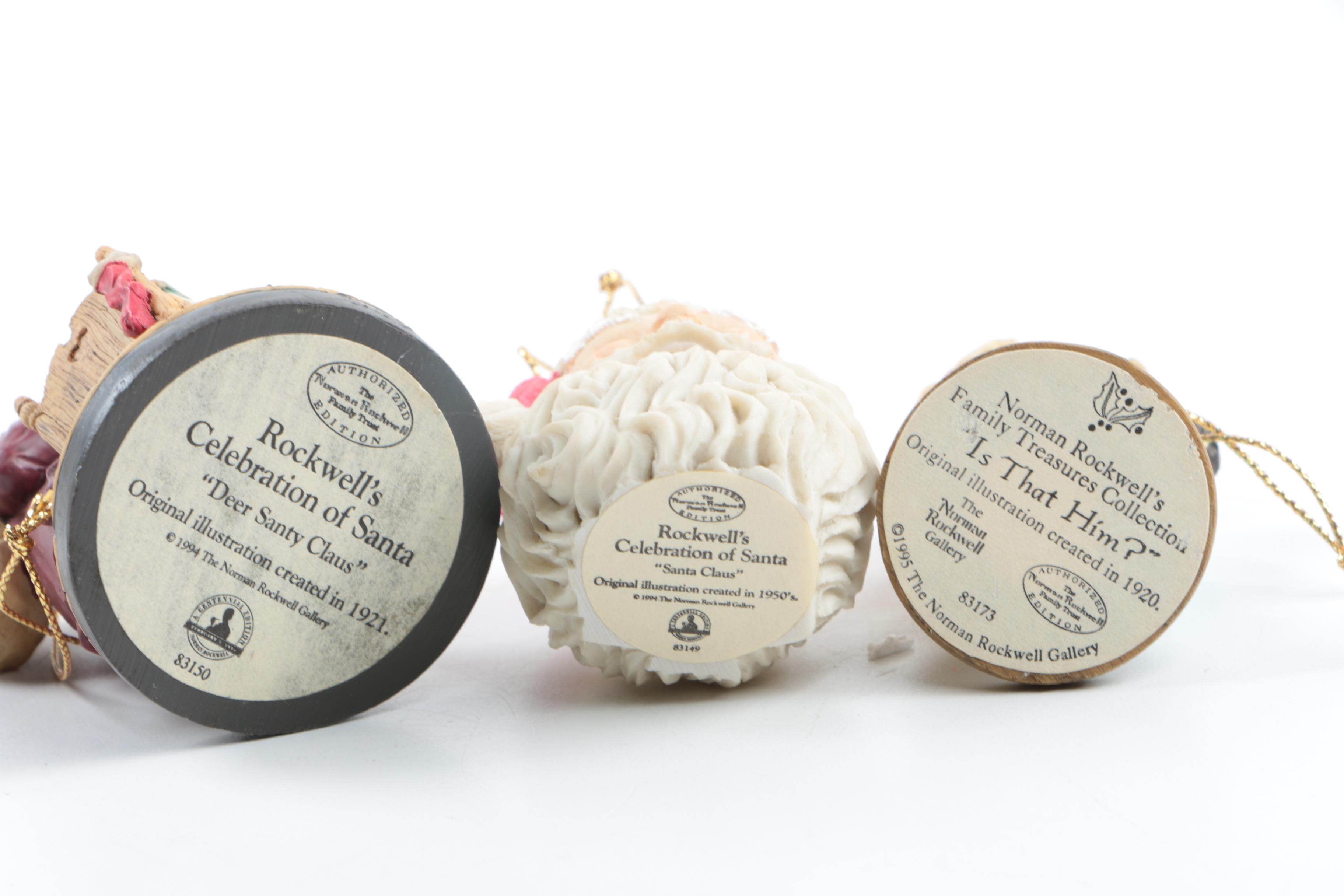 Bradford Exchange Norman Rockwell Christmas Ornaments