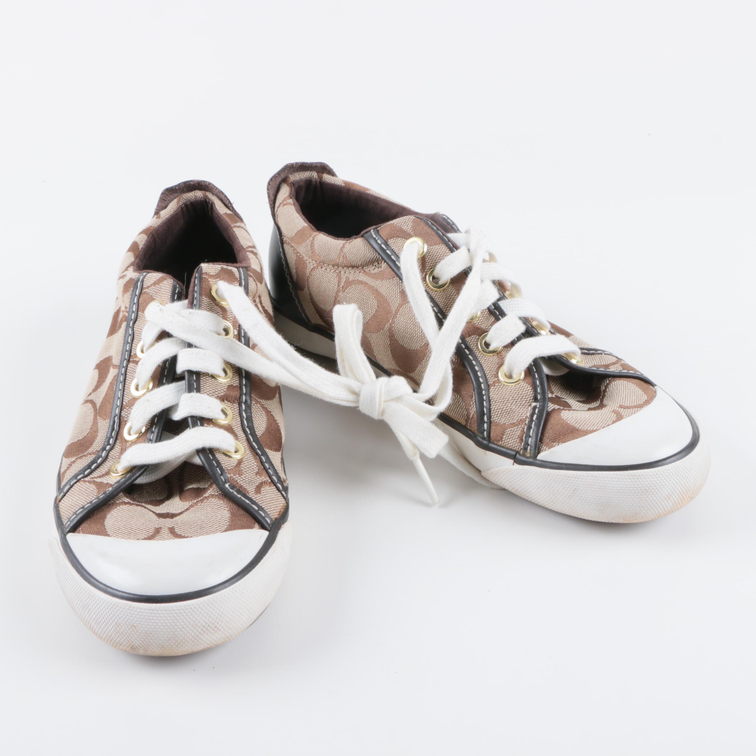 Women's Coach Barrett Signature Canvas and Leather Sneakers