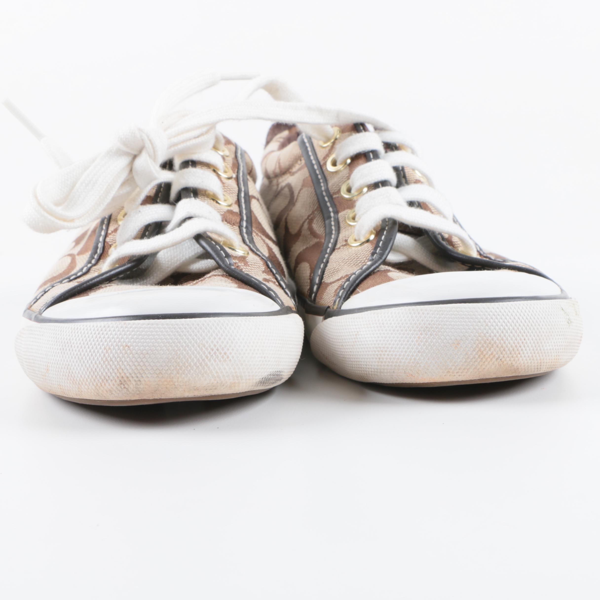 Women's Coach Barrett Signature Canvas and Leather Sneakers