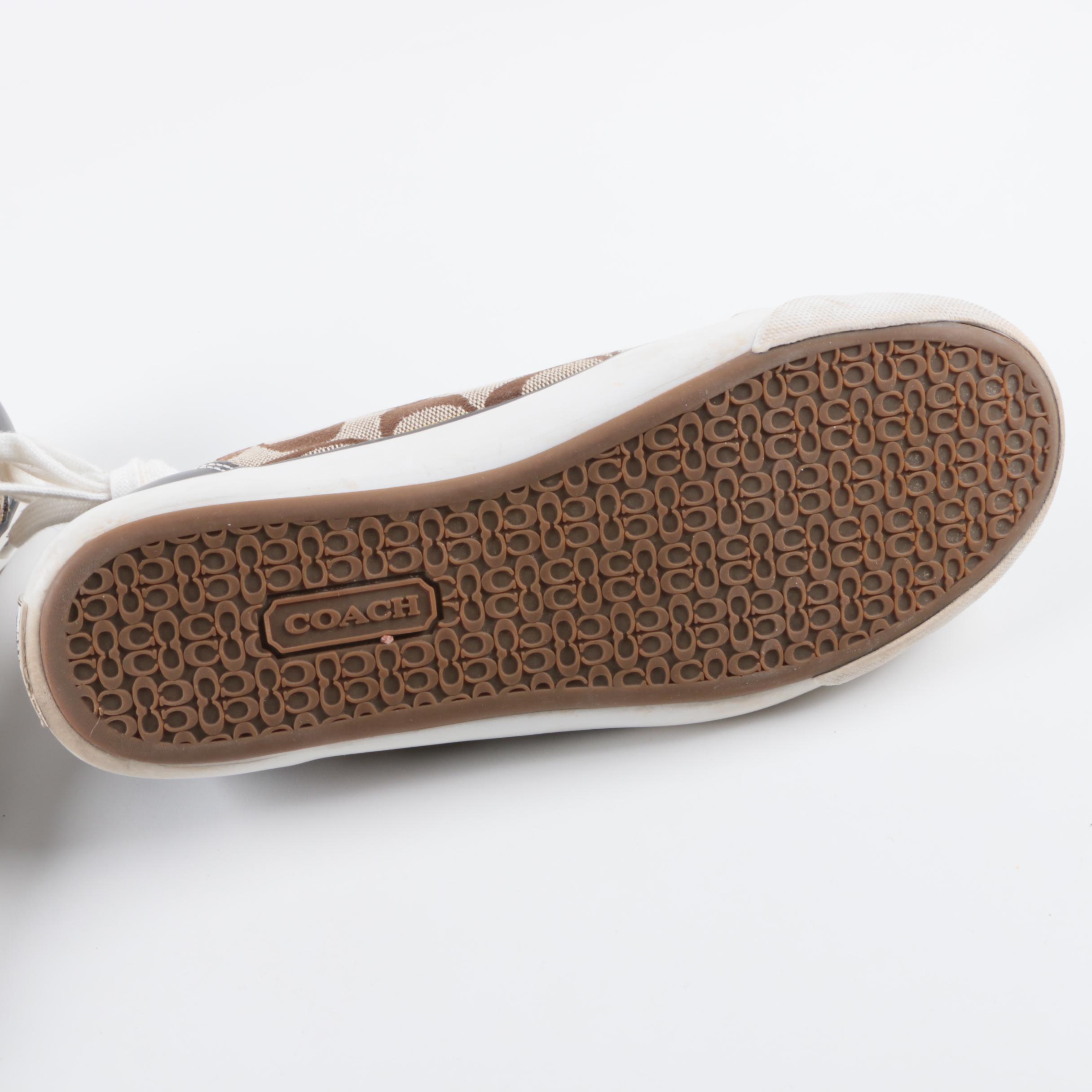 Women's Coach Barrett Signature Canvas and Leather Sneakers