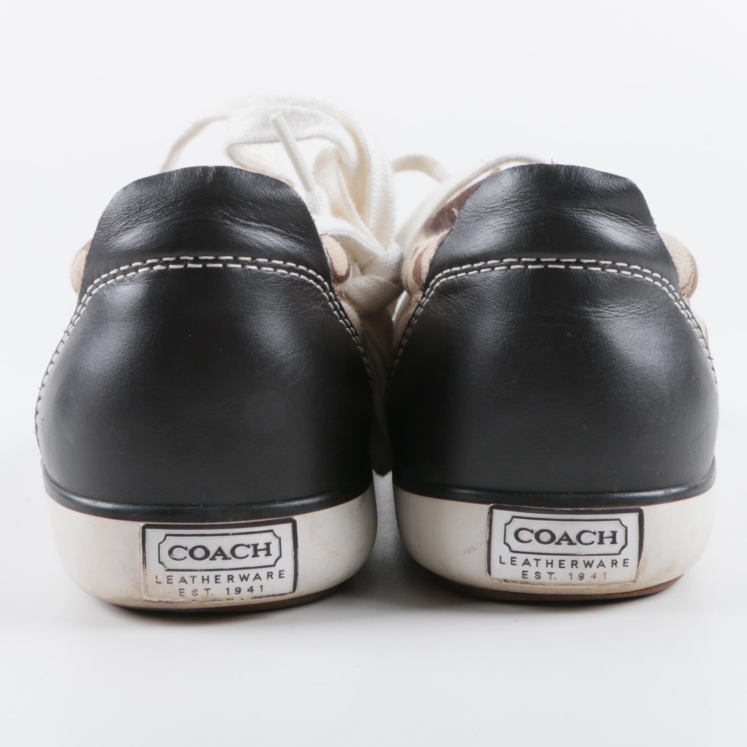 Women's Coach Barrett Signature Canvas and Leather Sneakers