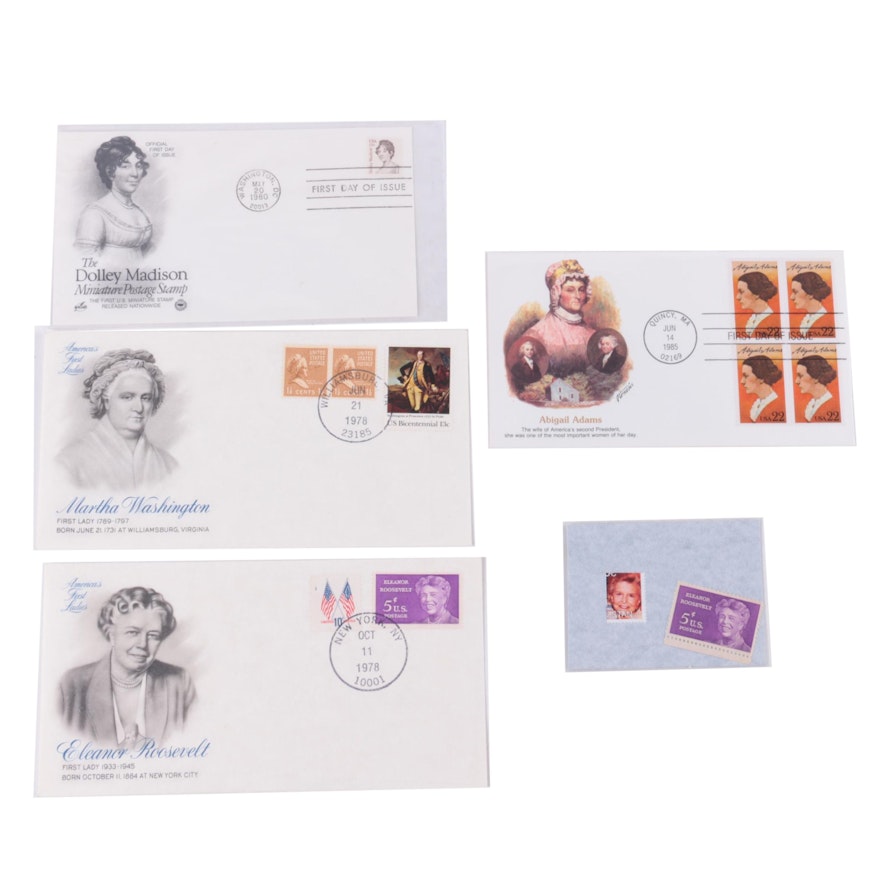 United States First Lady First Day Cover Postage Stamps