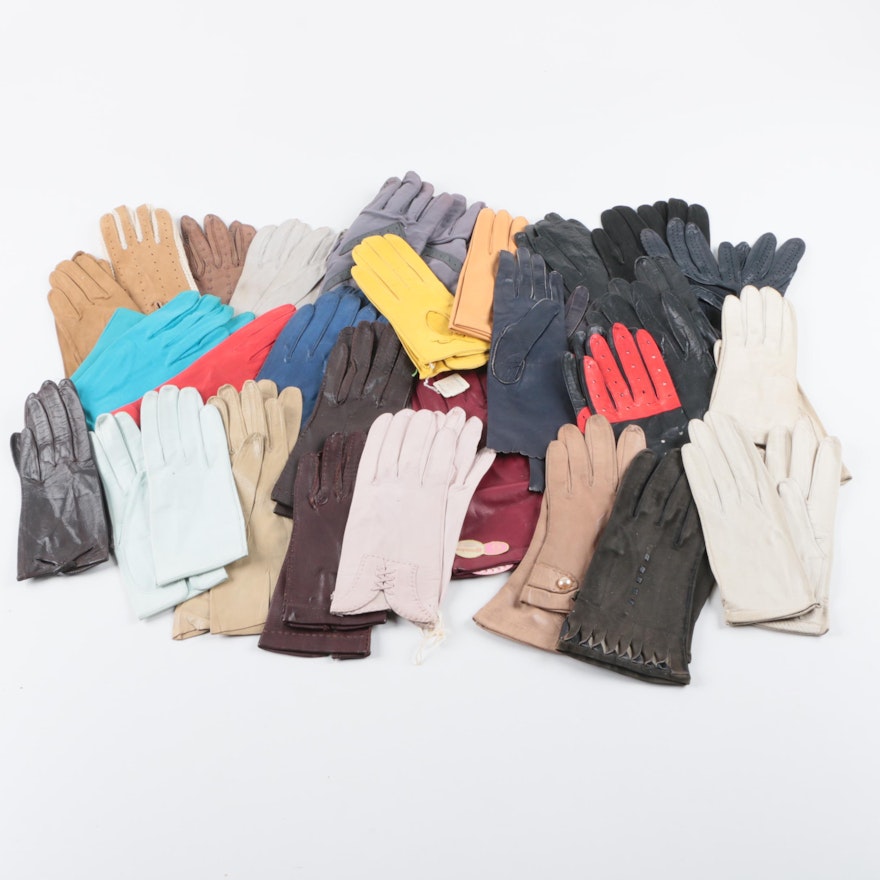 Women's Vintage Leather Gloves Including Grandoe