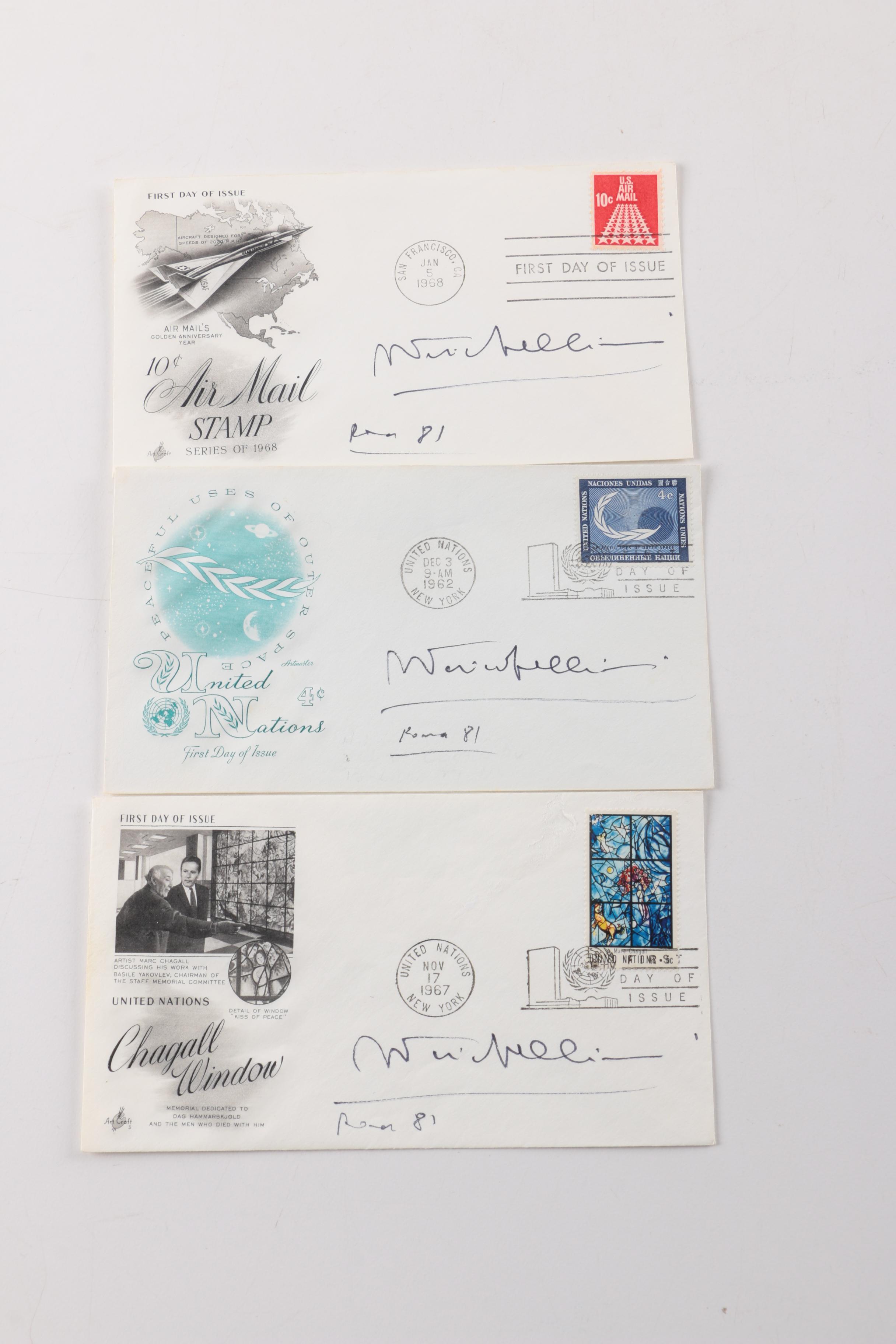 Fedrico Fellini Autographed Postcards
