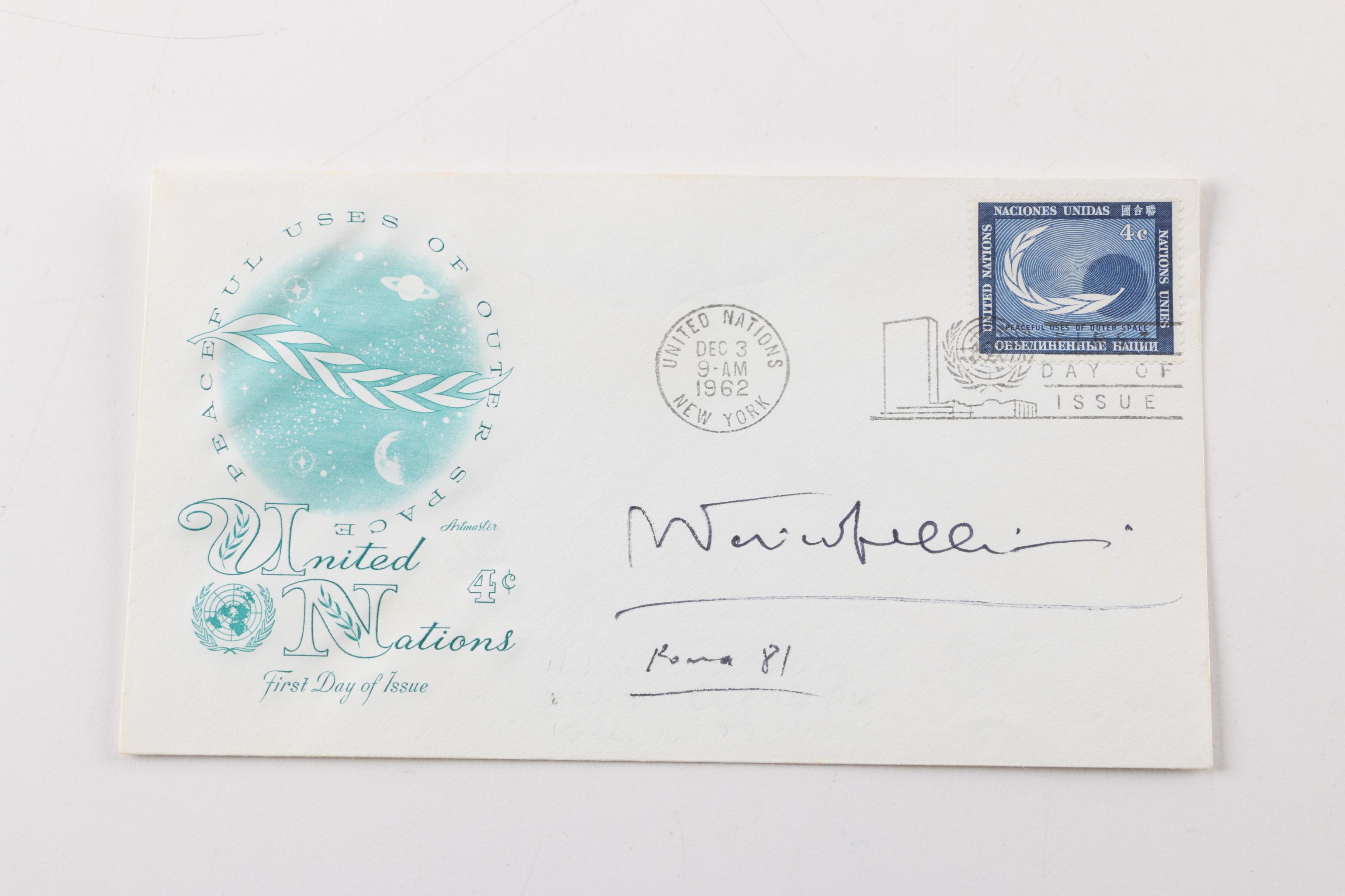 Fedrico Fellini Autographed Postcards