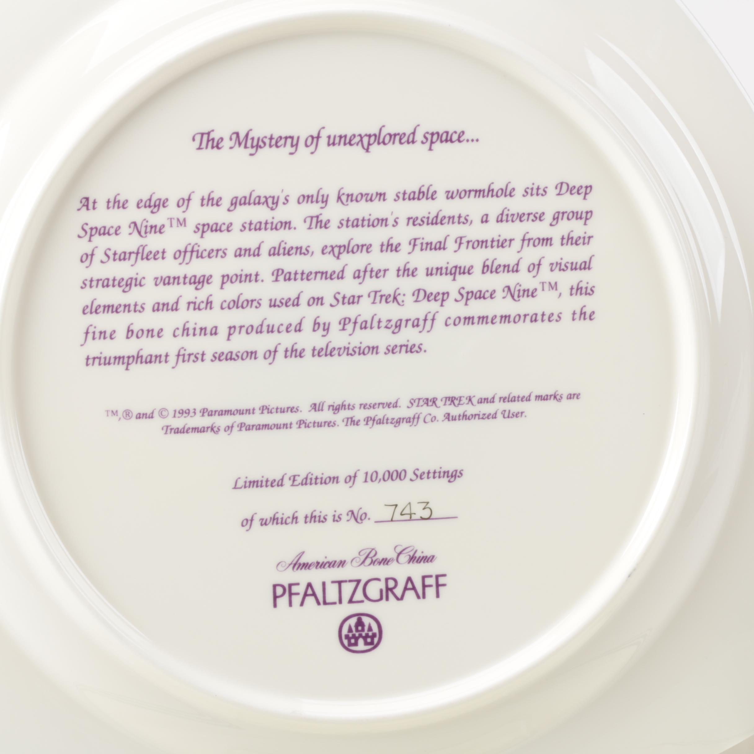 Pfaltzgraff "Star Trek" Bone China Tableware