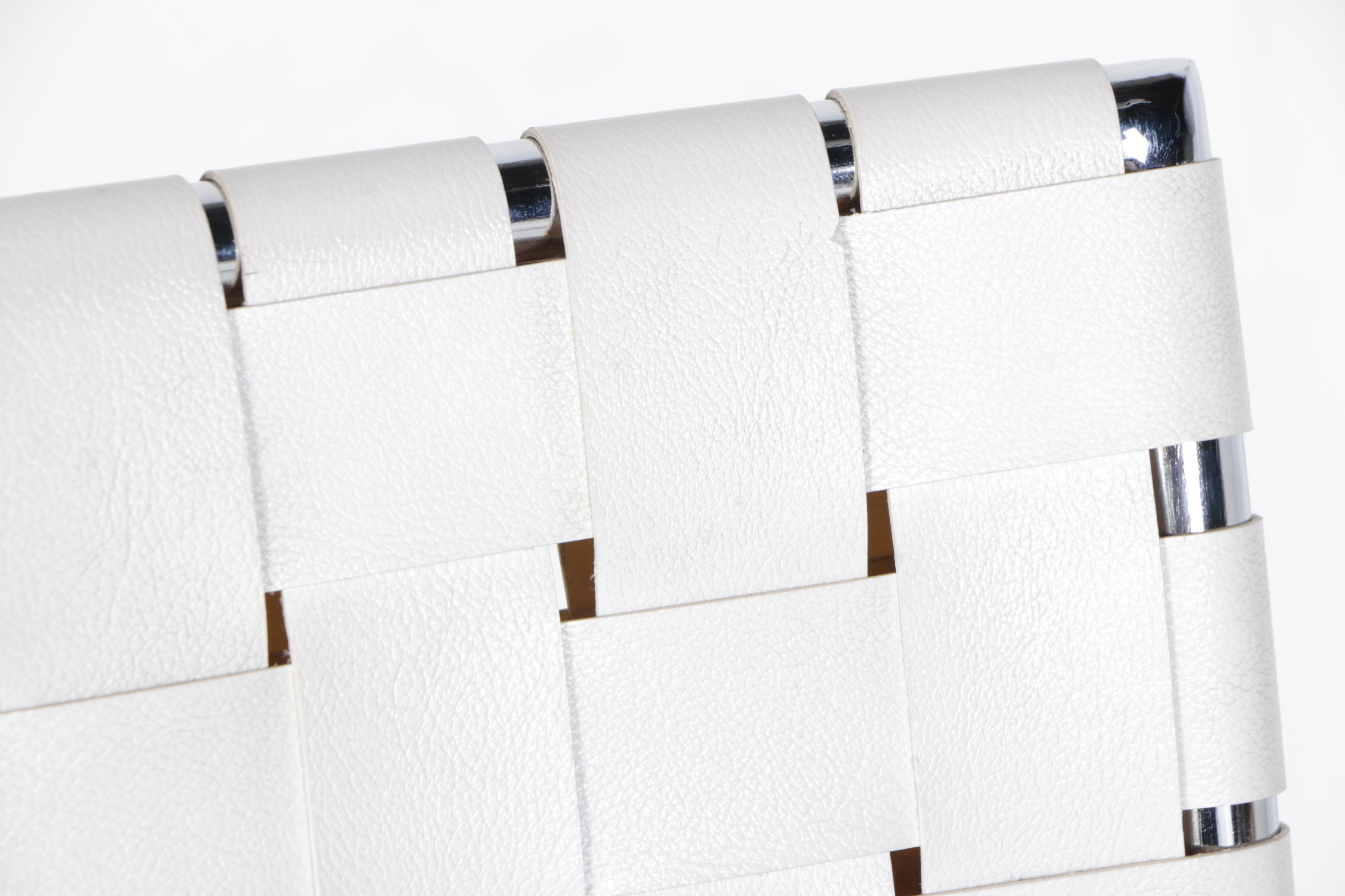 Three Modern Style White Barstools