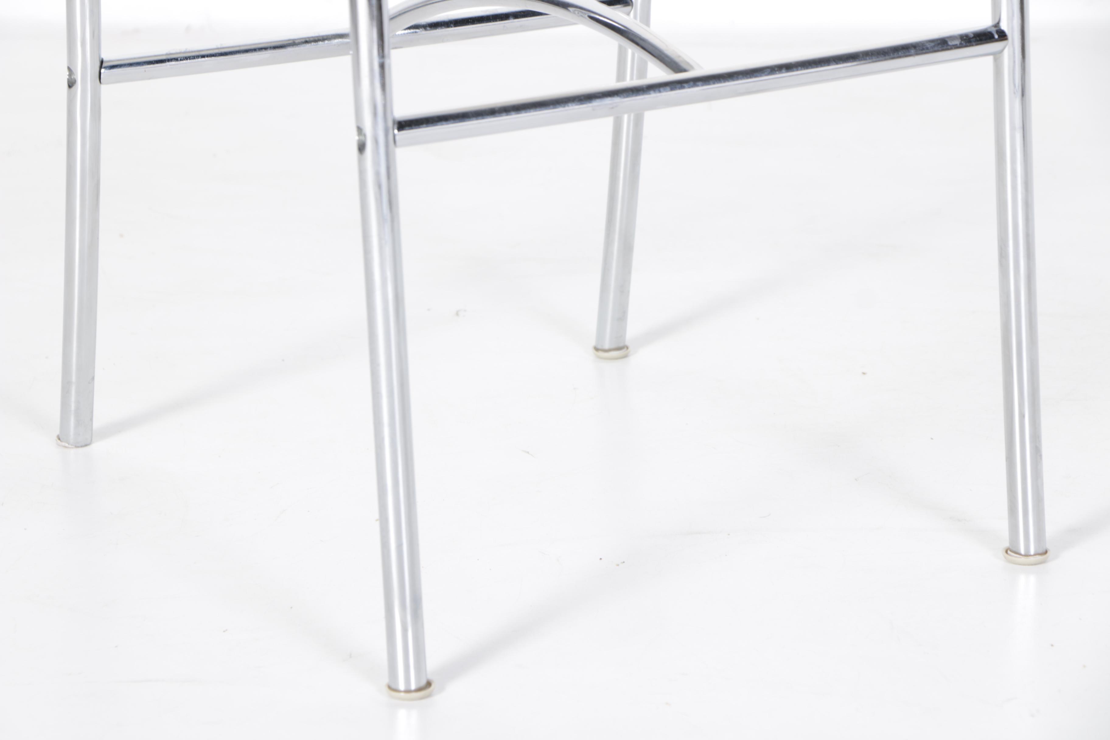 Three Modern Style White Barstools