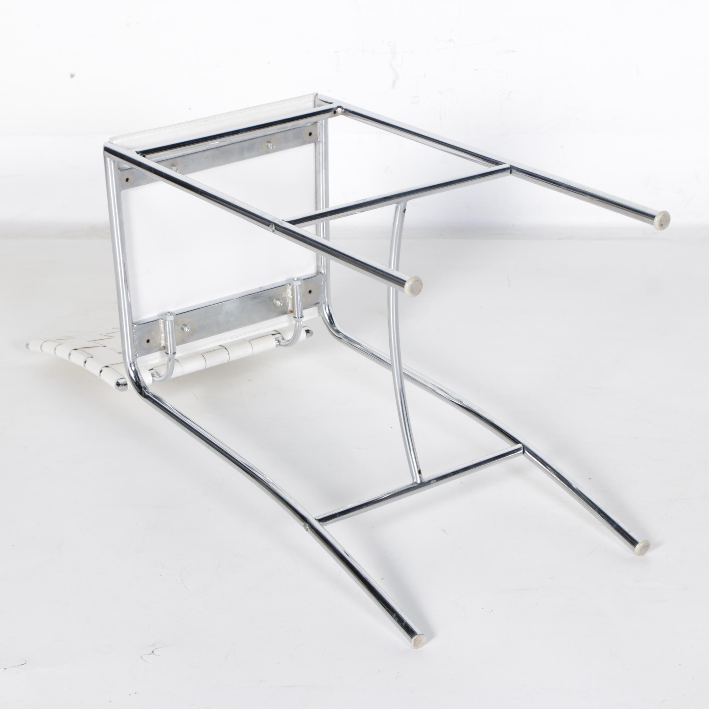 Three Modern Style White Barstools