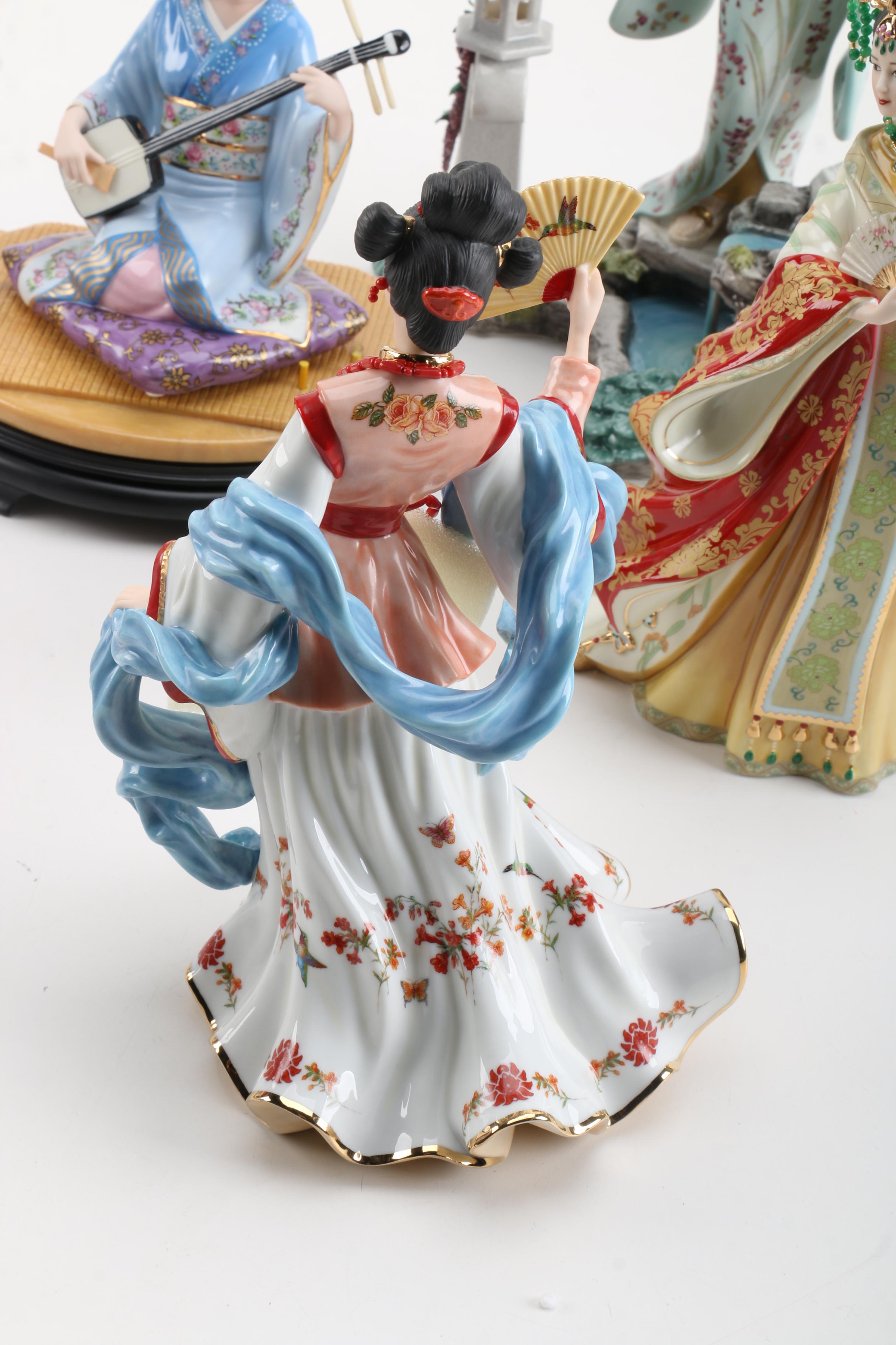 Selection of Porcelain Figurines Including Lena Liu for The Danbury Mint