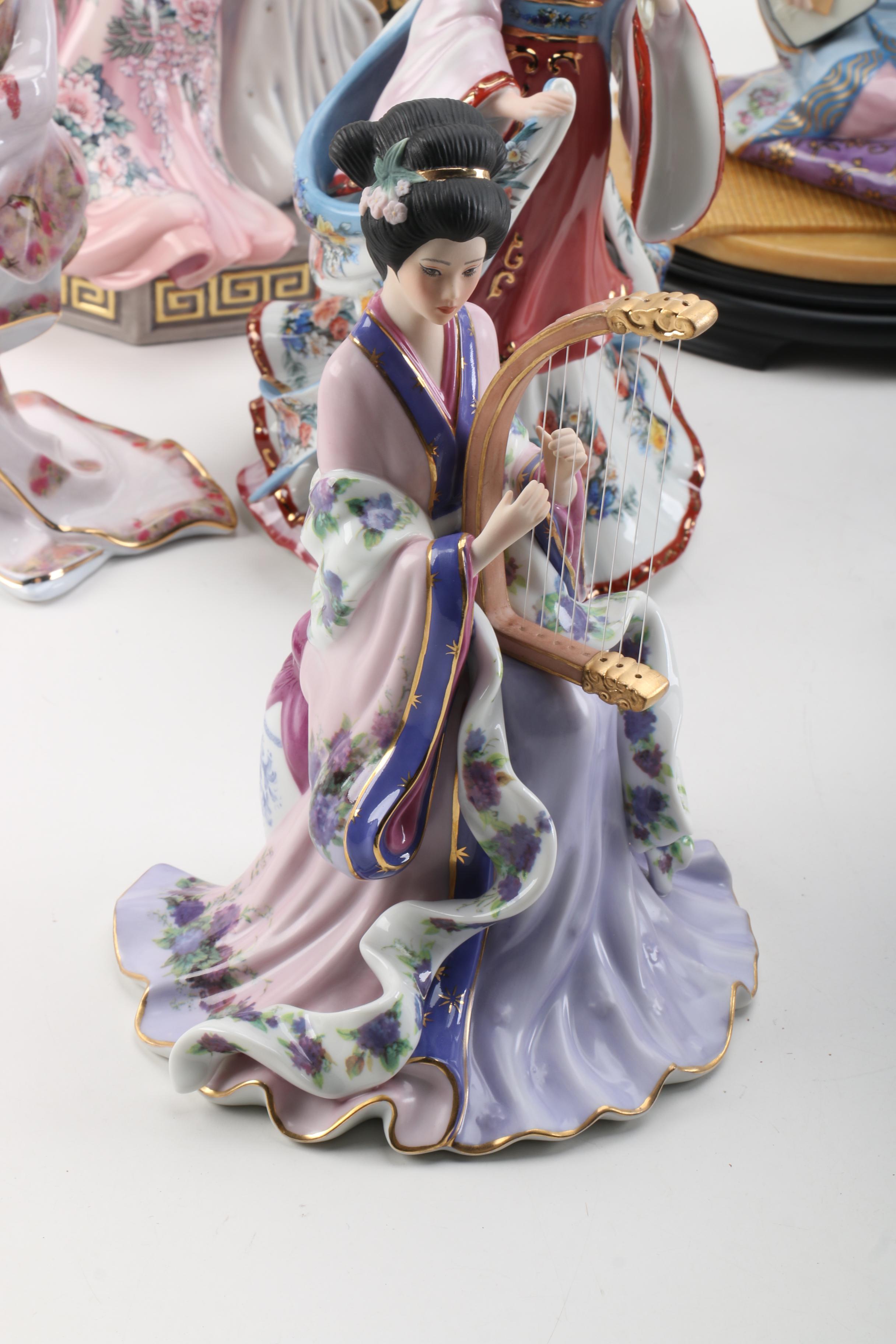 Selection of Porcelain Figurines Including Lena Liu for The Danbury Mint