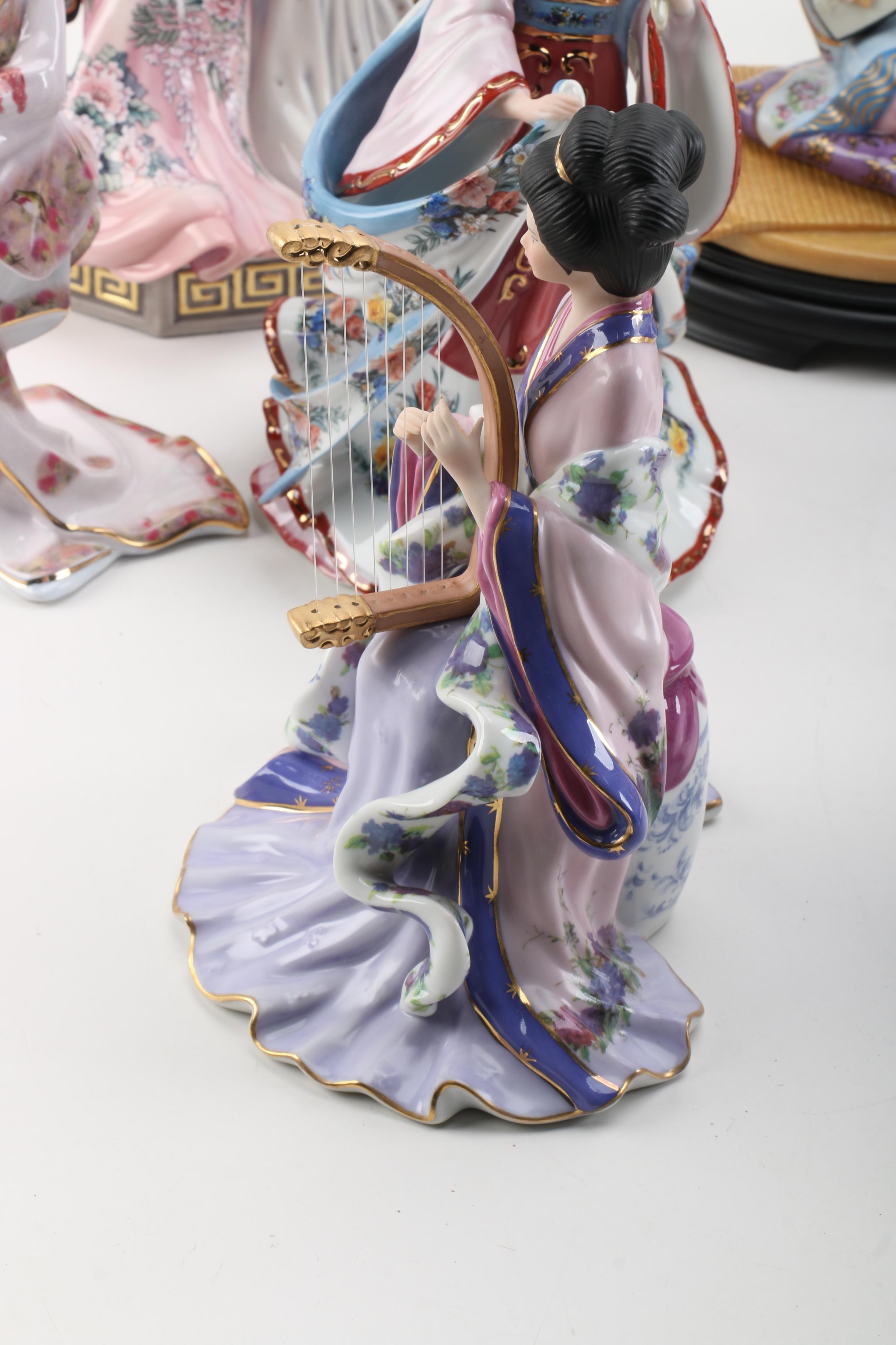 Selection of Porcelain Figurines Including Lena Liu for The Danbury Mint