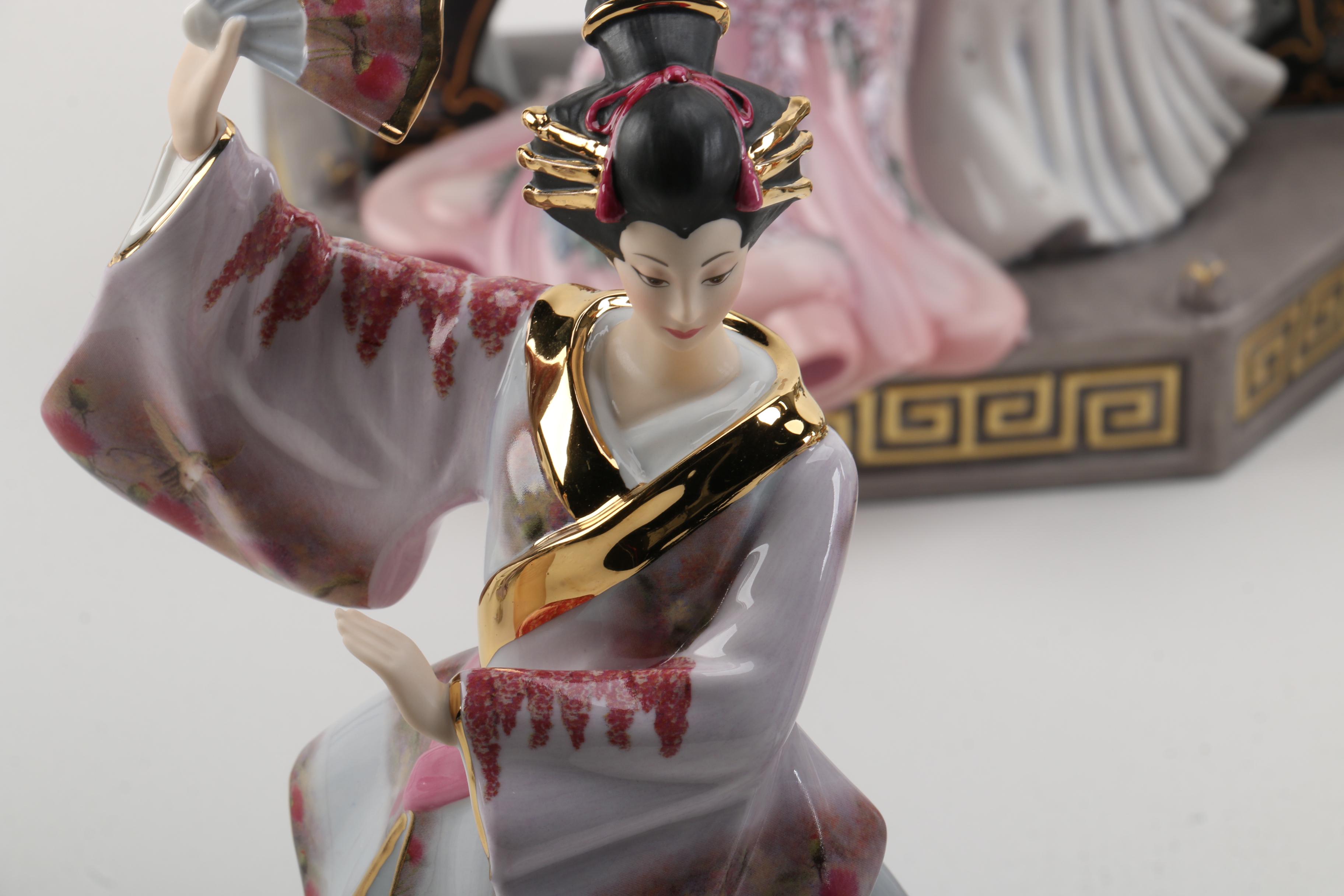 Selection of Porcelain Figurines Including Lena Liu for The Danbury Mint