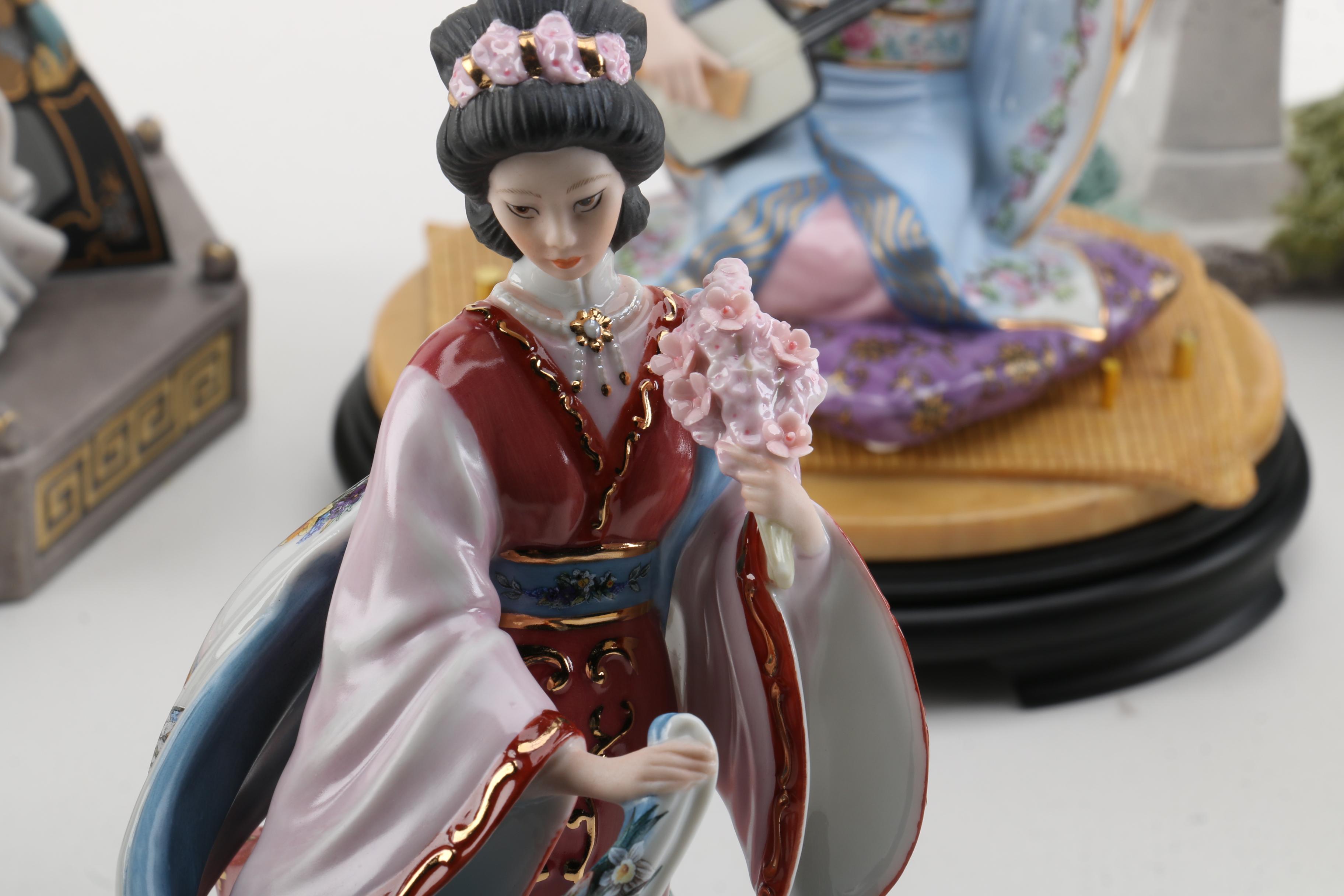 Selection of Porcelain Figurines Including Lena Liu for The Danbury Mint