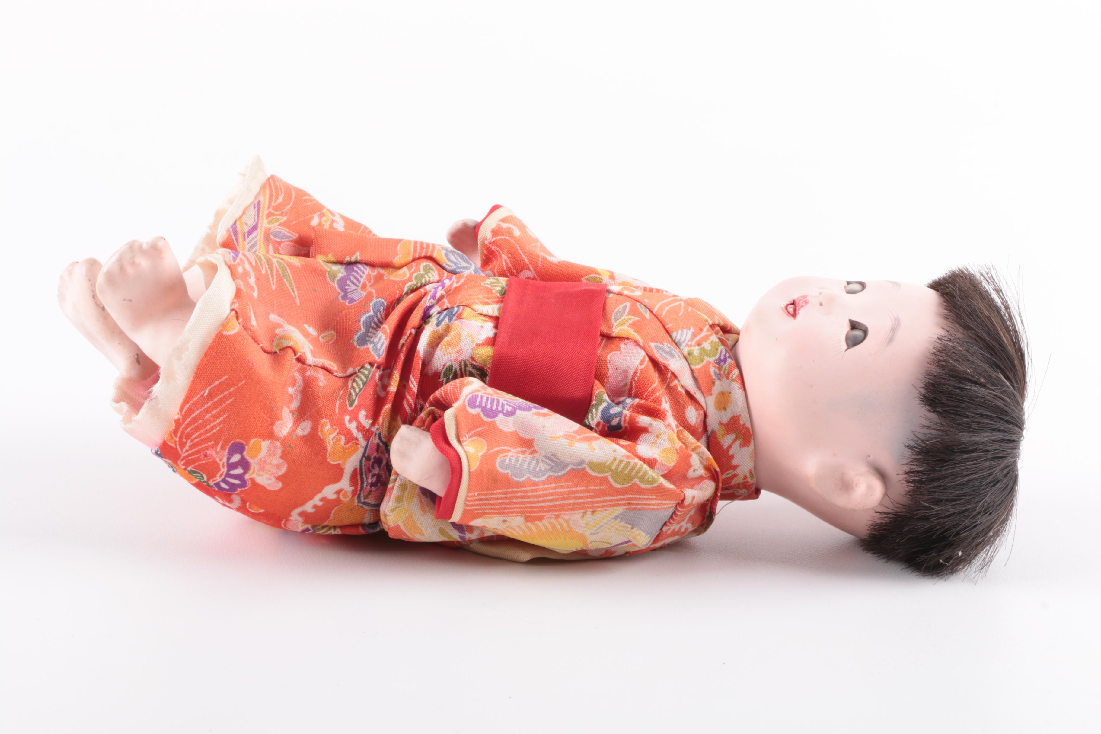 Vintage Japanese Gofun Composition Doll