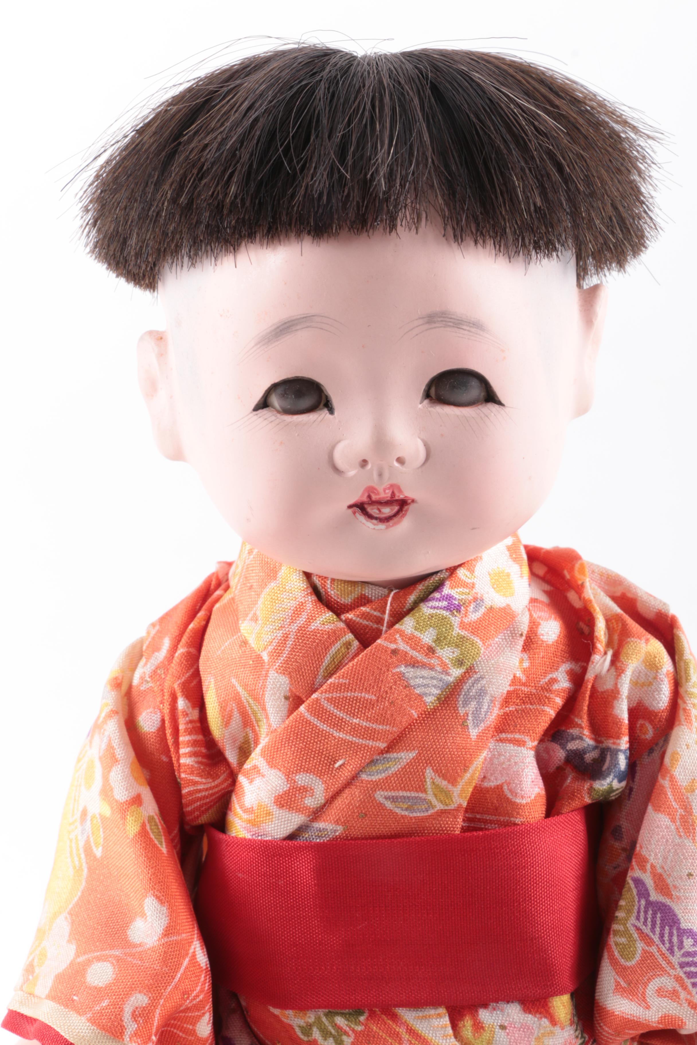 Vintage Japanese Gofun Composition Doll