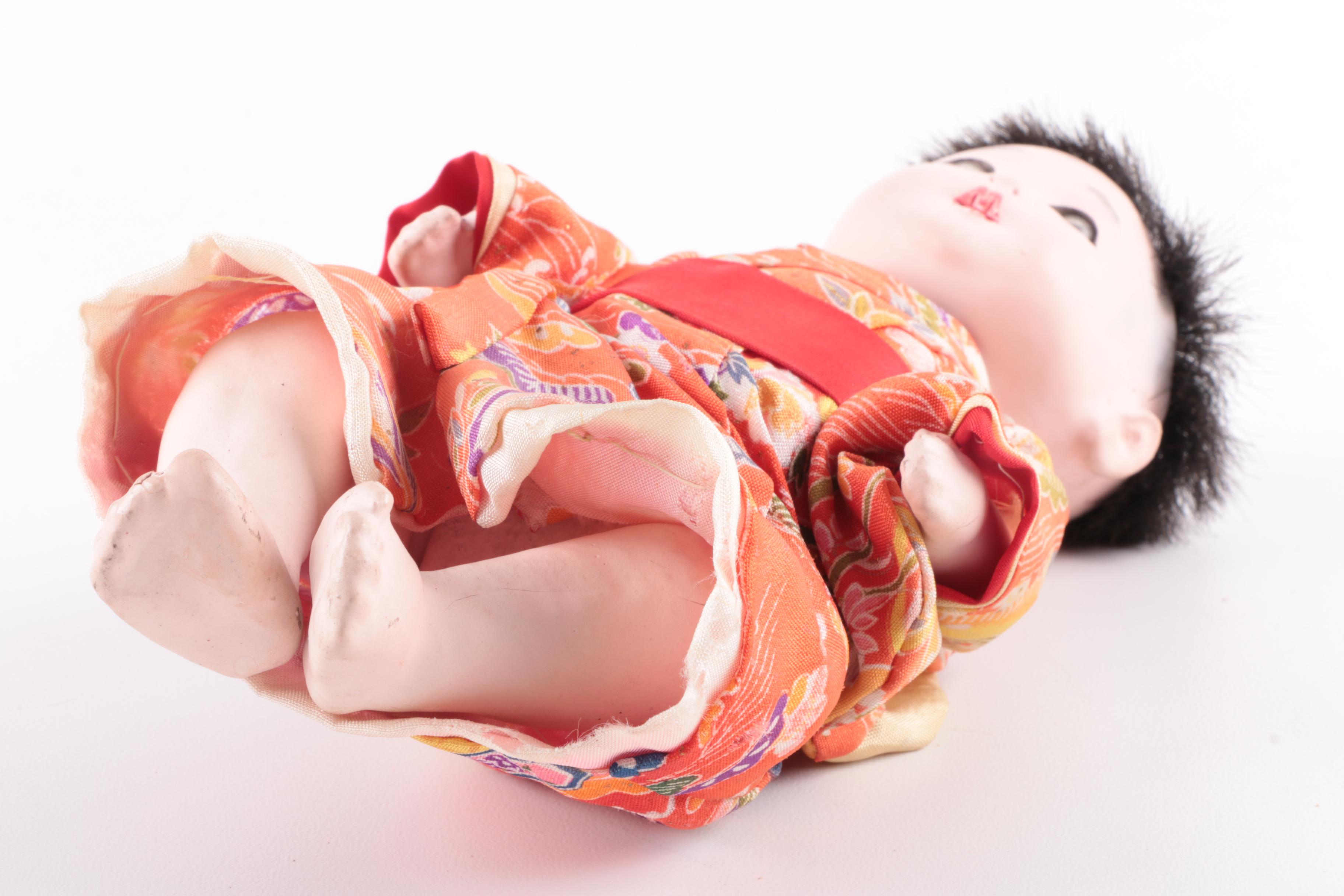 Vintage Japanese Gofun Composition Doll