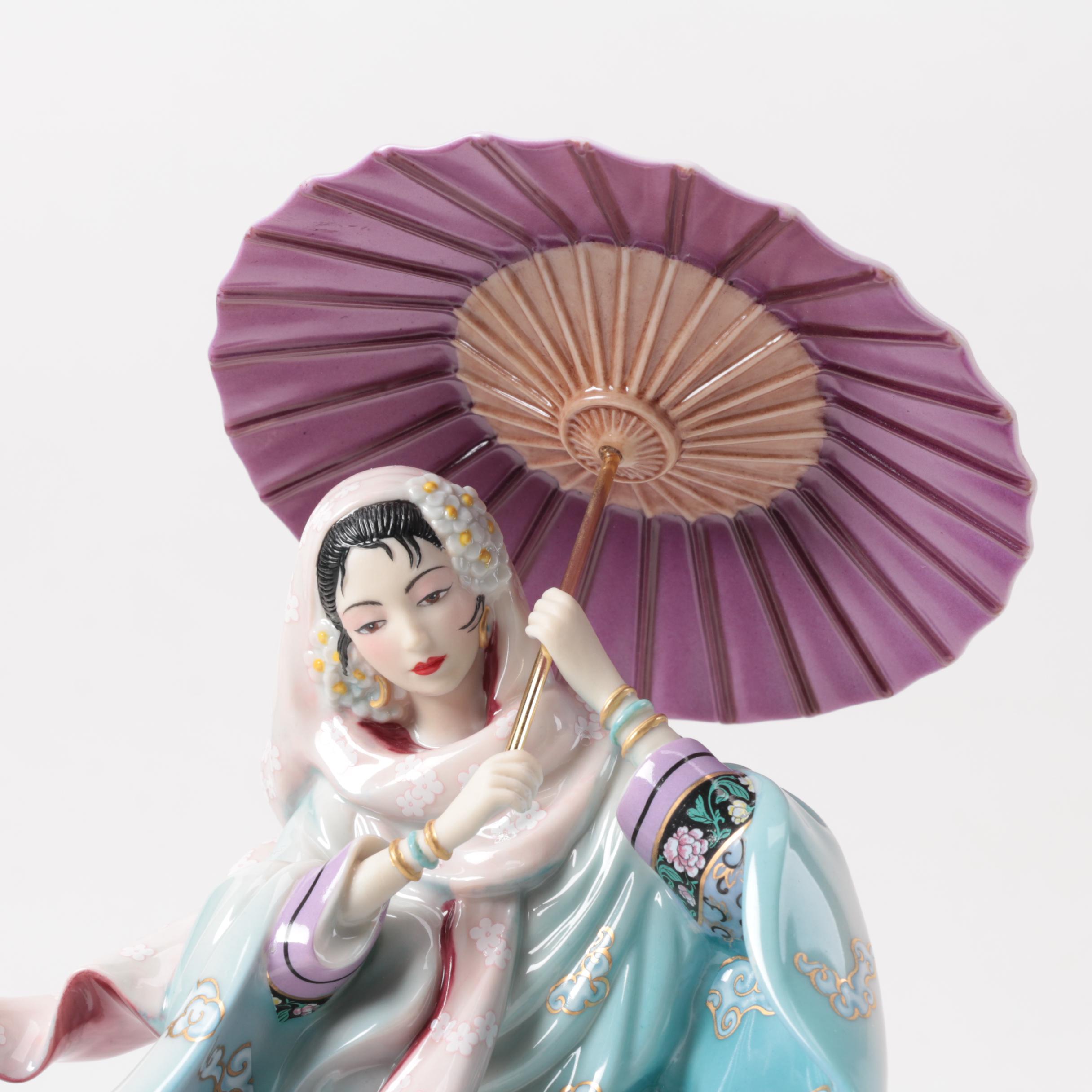 Chinese Inspired Porcelain Figurines including Franklin Mint and Danbury Mint