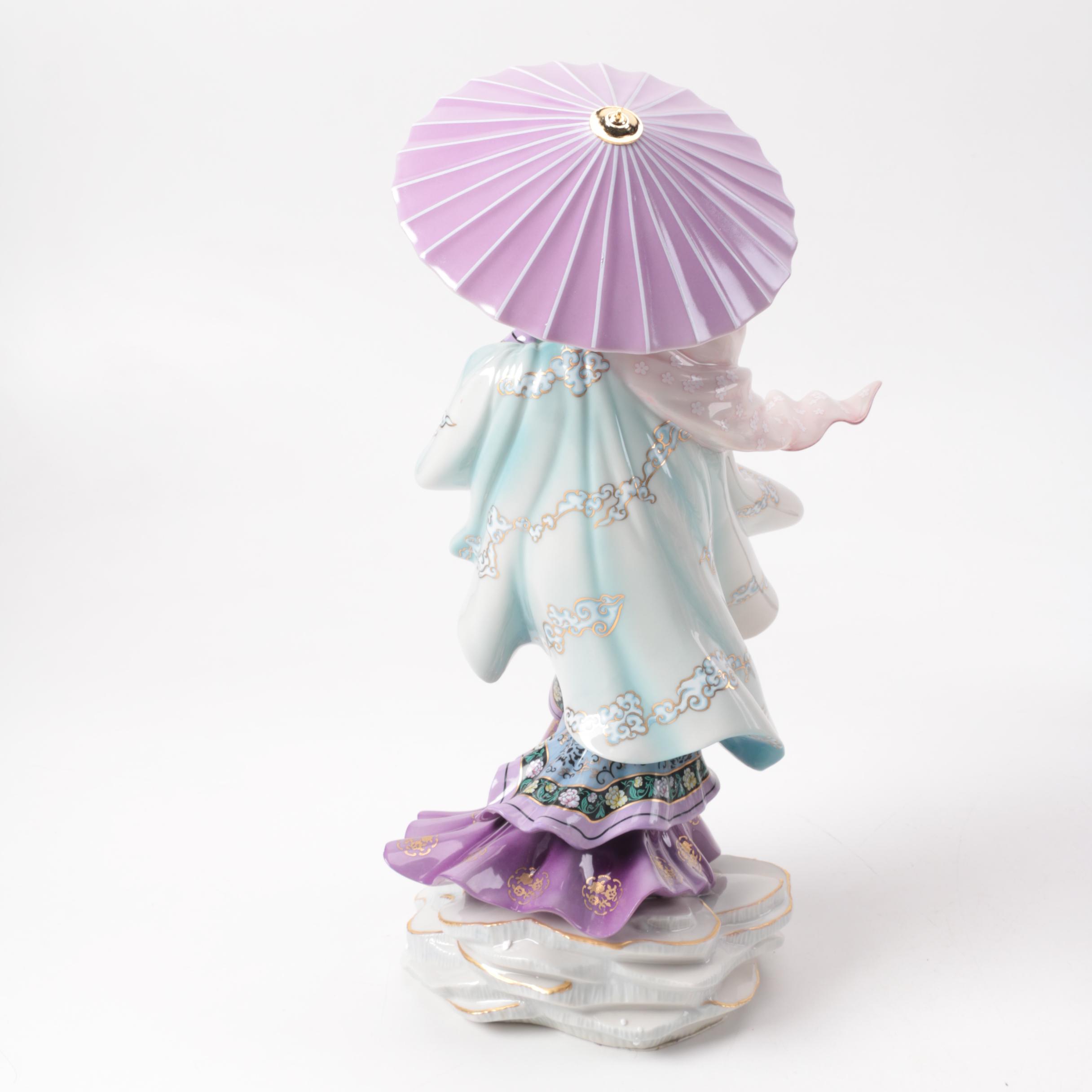 Chinese Inspired Porcelain Figurines including Franklin Mint and Danbury Mint