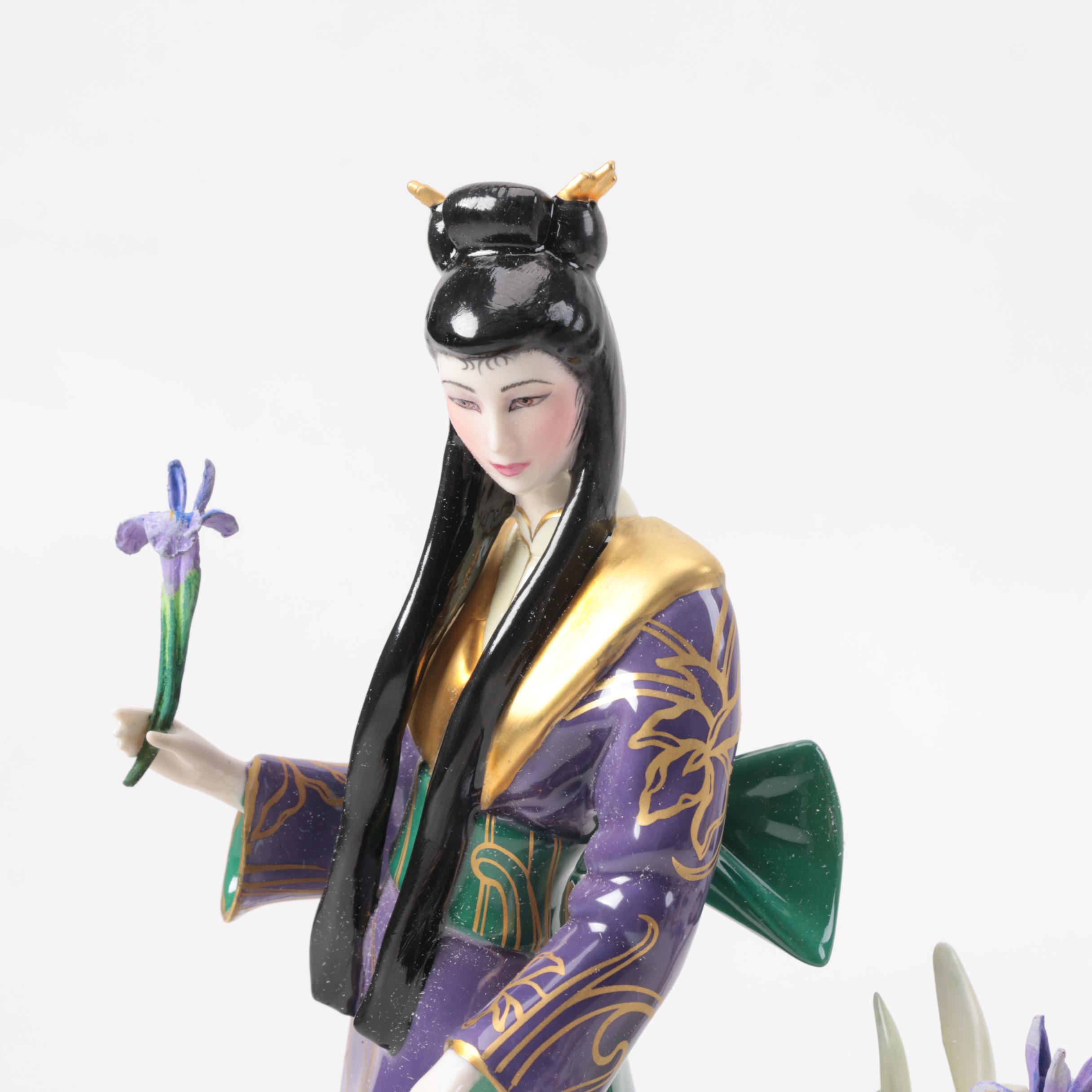 Chinese Inspired Porcelain Figurines including Franklin Mint and Danbury Mint