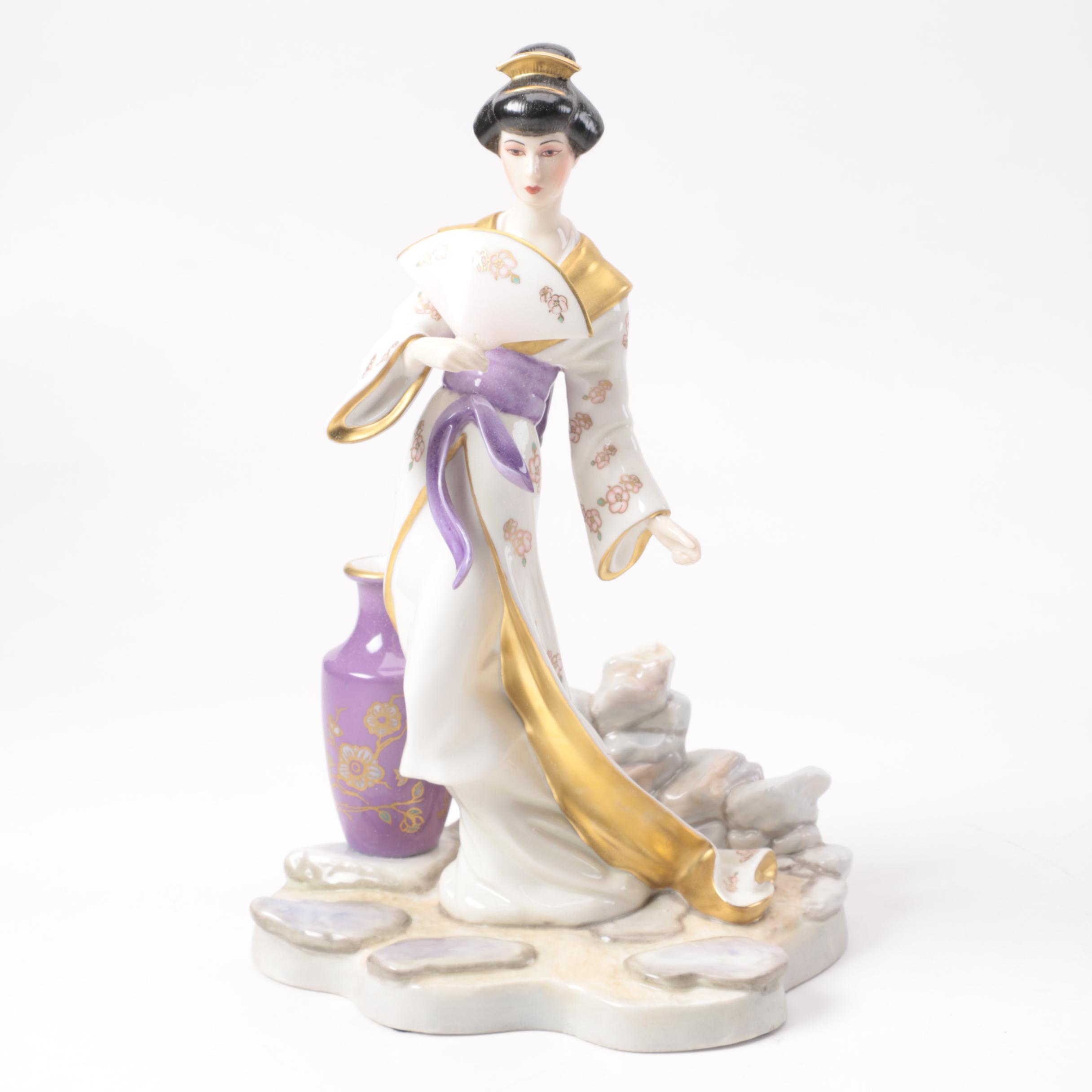 Chinese Inspired Porcelain Figurines including Franklin Mint and Danbury Mint