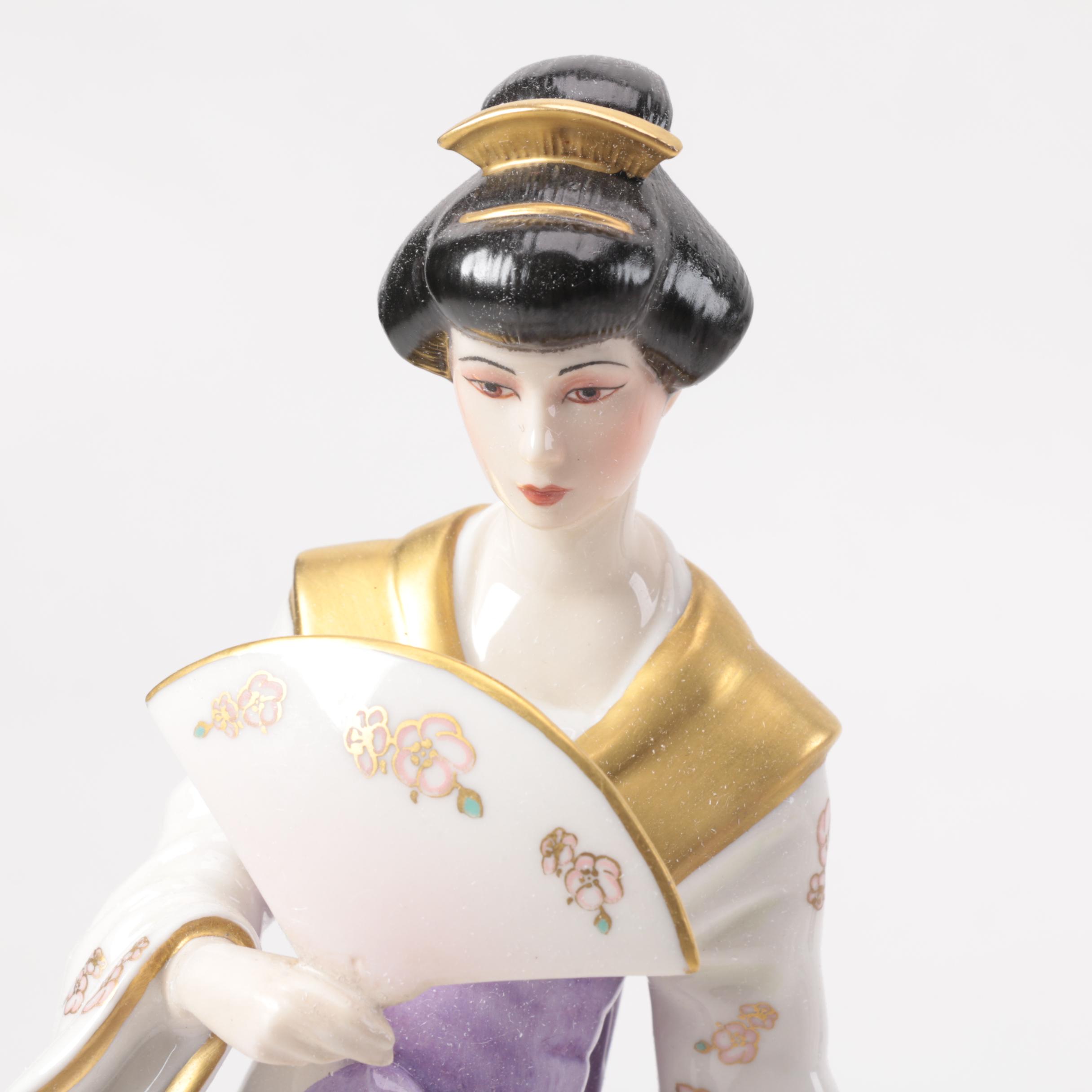 Chinese Inspired Porcelain Figurines including Franklin Mint and Danbury Mint