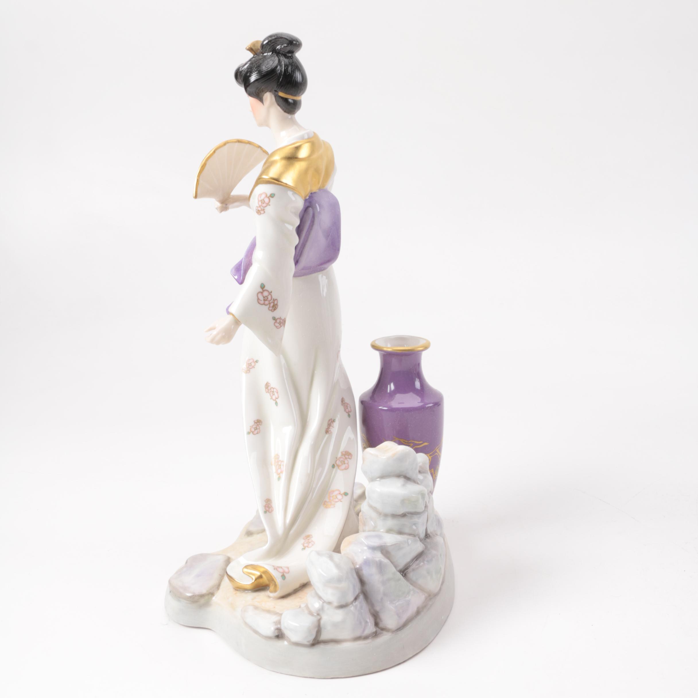 Chinese Inspired Porcelain Figurines including Franklin Mint and Danbury Mint