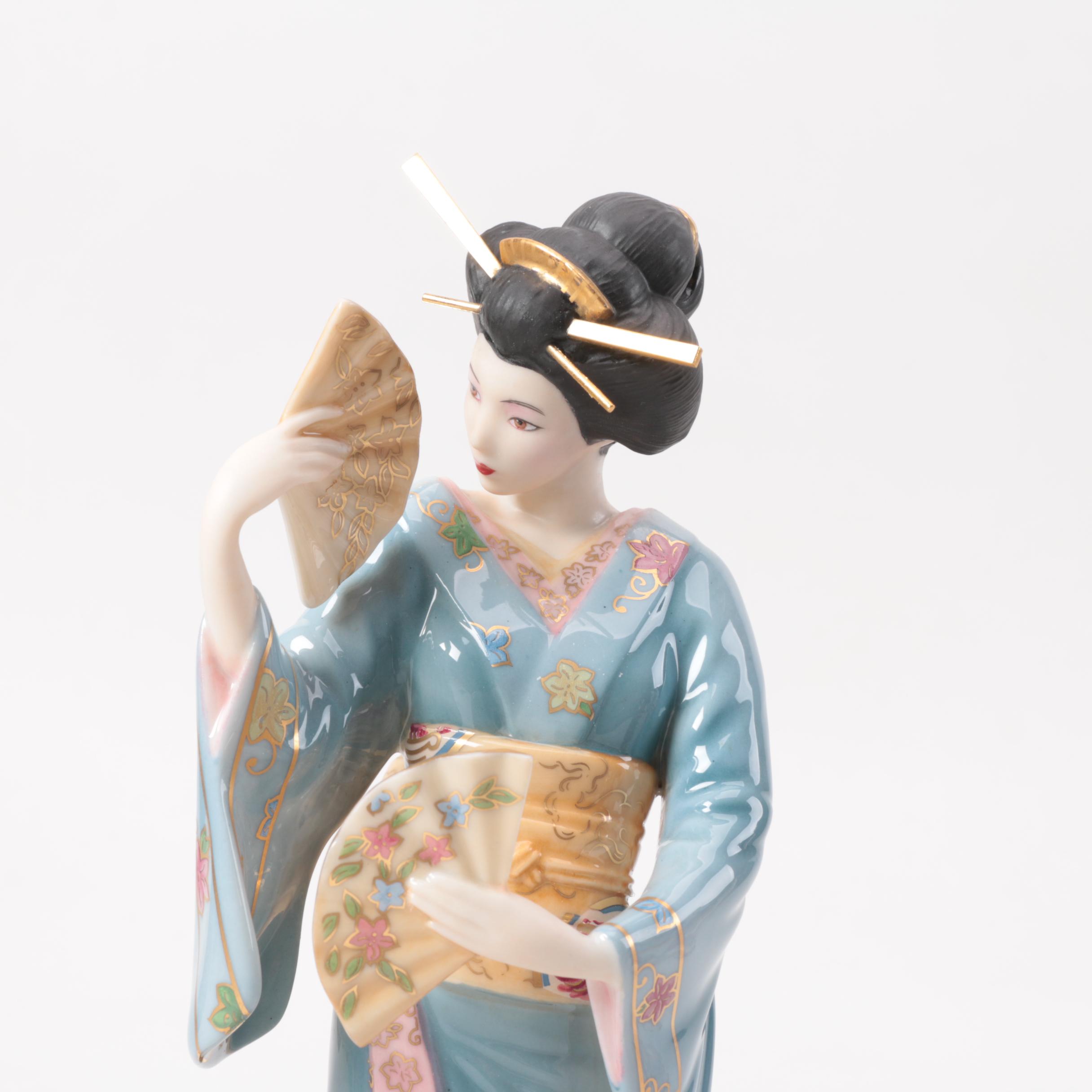 Chinese Inspired Porcelain Figurines including Franklin Mint and Danbury Mint