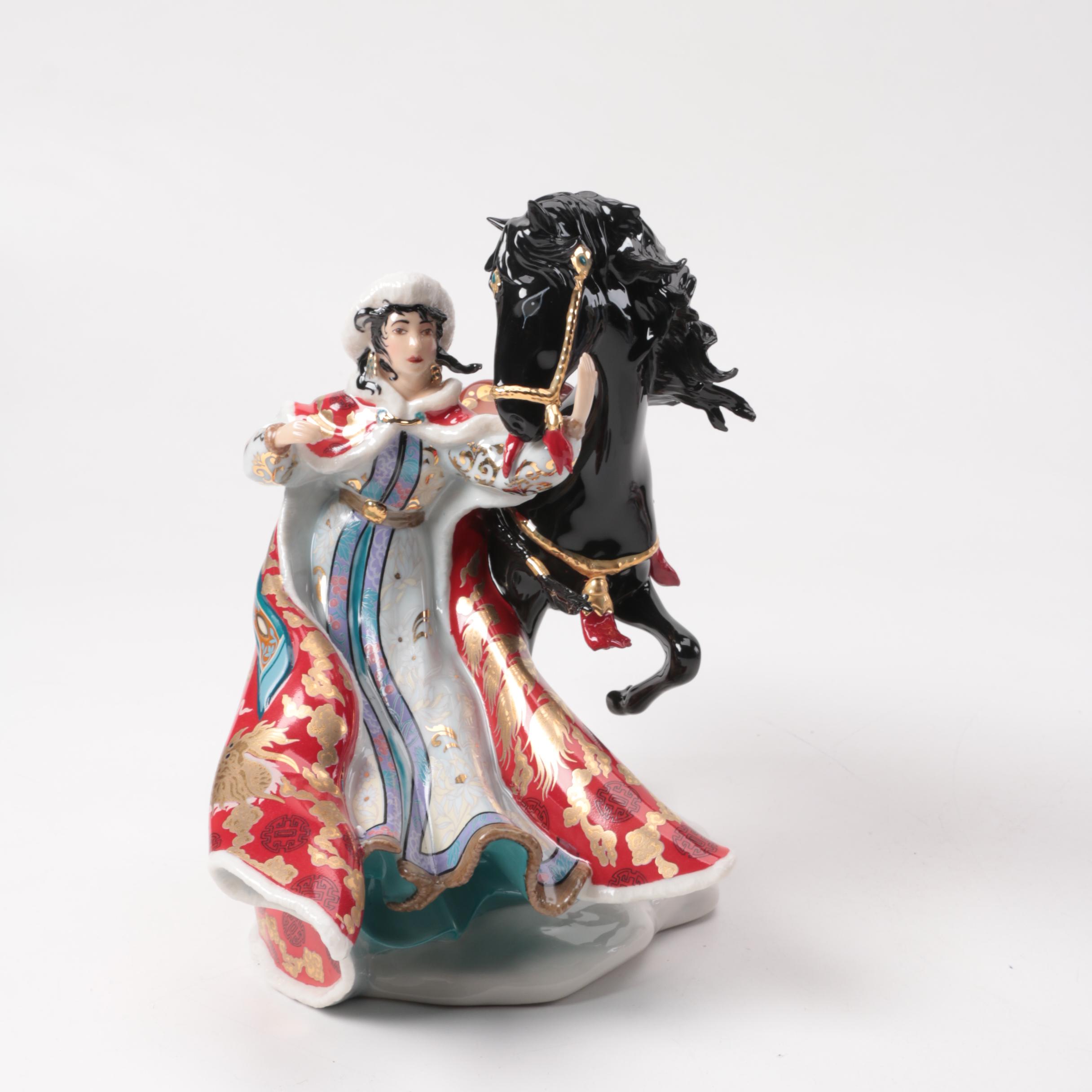 Chinese Inspired Porcelain Figurines including Franklin Mint and Danbury Mint