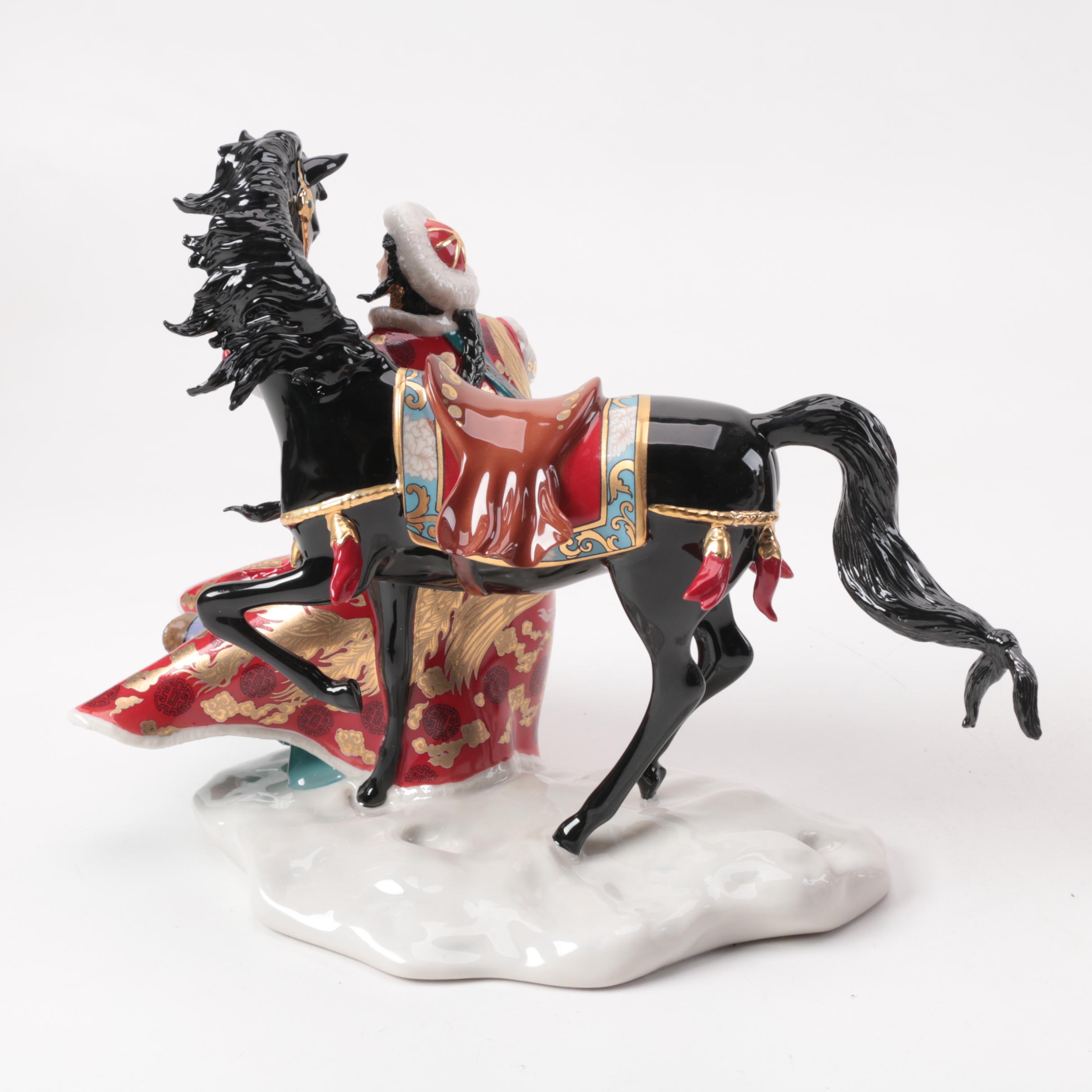 Chinese Inspired Porcelain Figurines including Franklin Mint and Danbury Mint