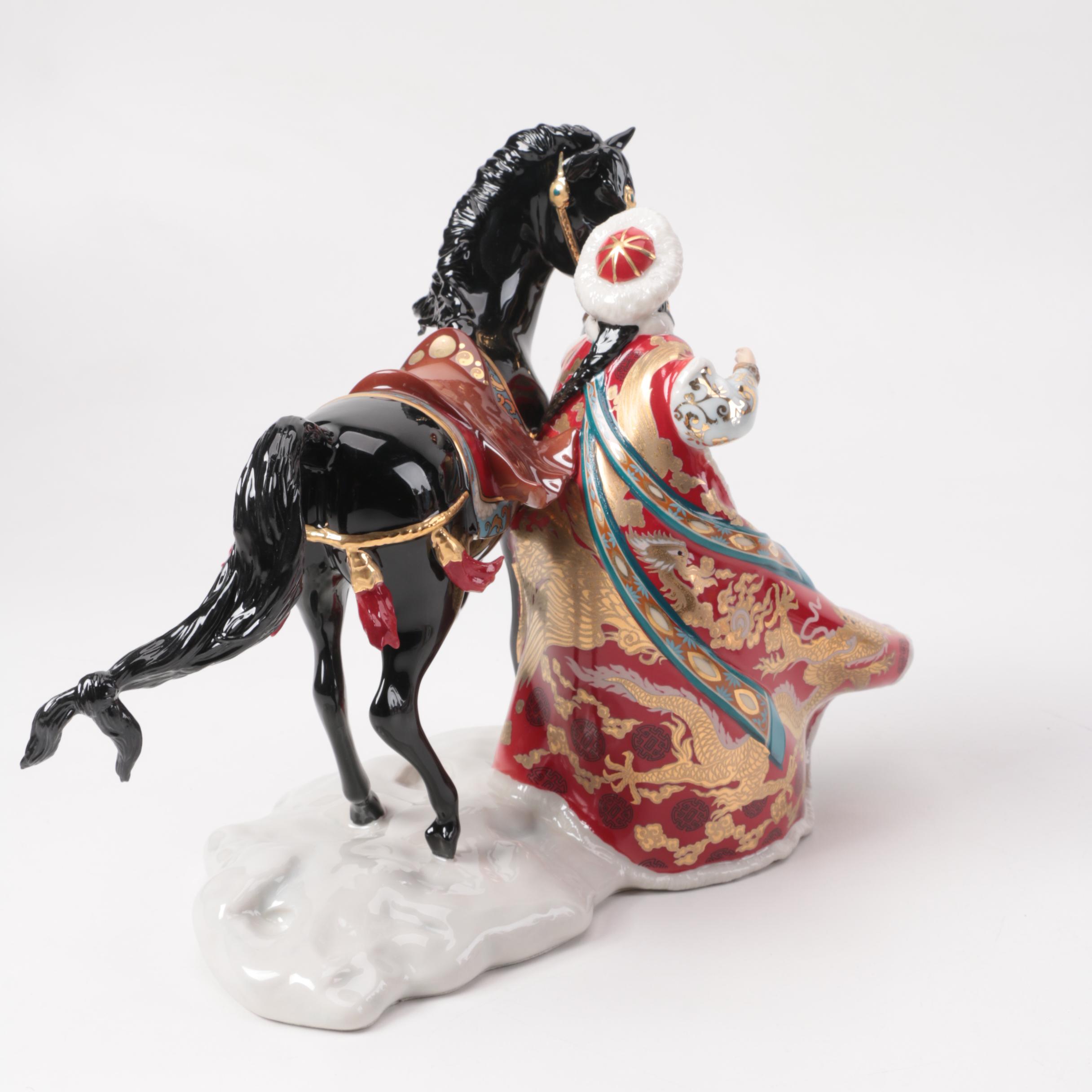 Chinese Inspired Porcelain Figurines including Franklin Mint and Danbury Mint