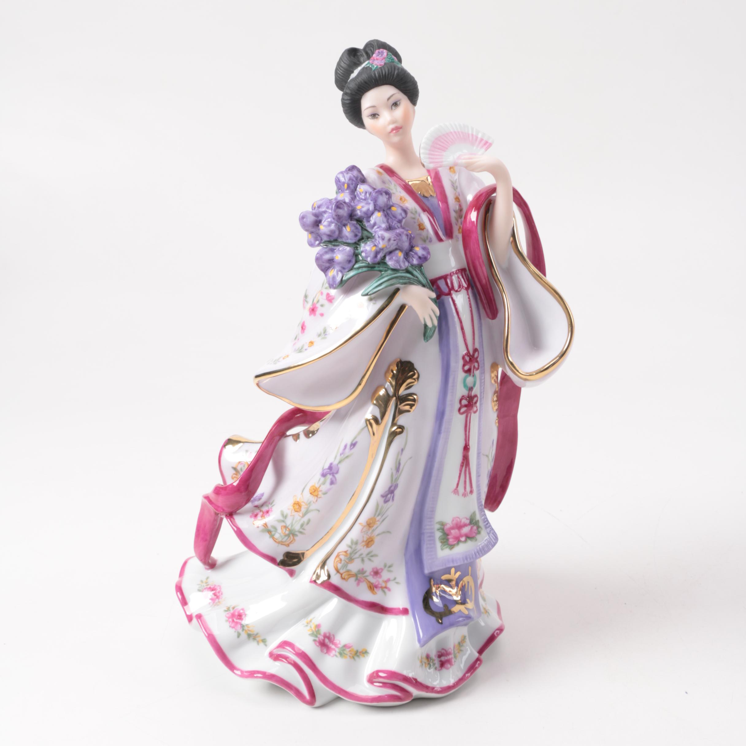 Chinese Inspired Porcelain Figurines including Franklin Mint and Danbury Mint
