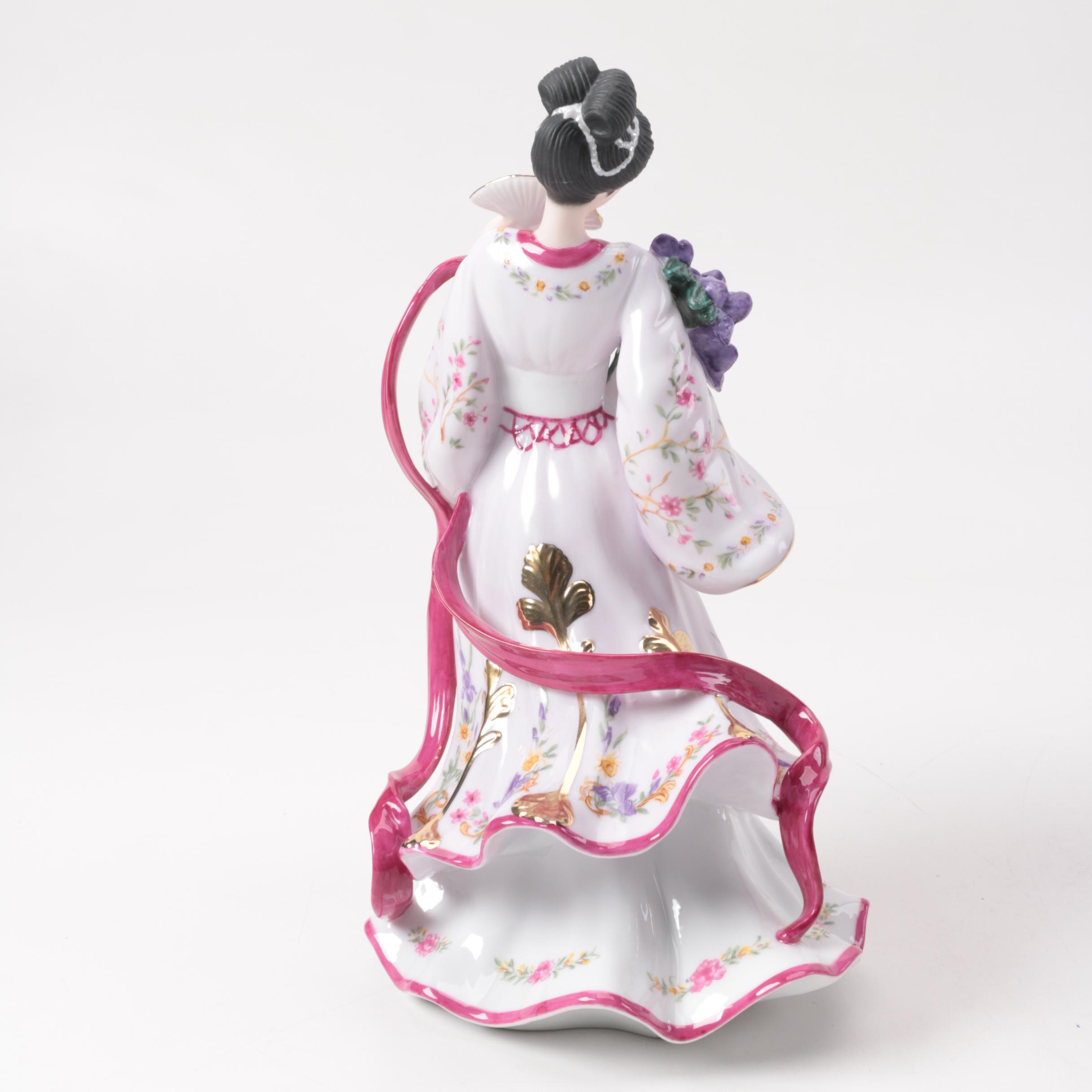 Chinese Inspired Porcelain Figurines including Franklin Mint and Danbury Mint