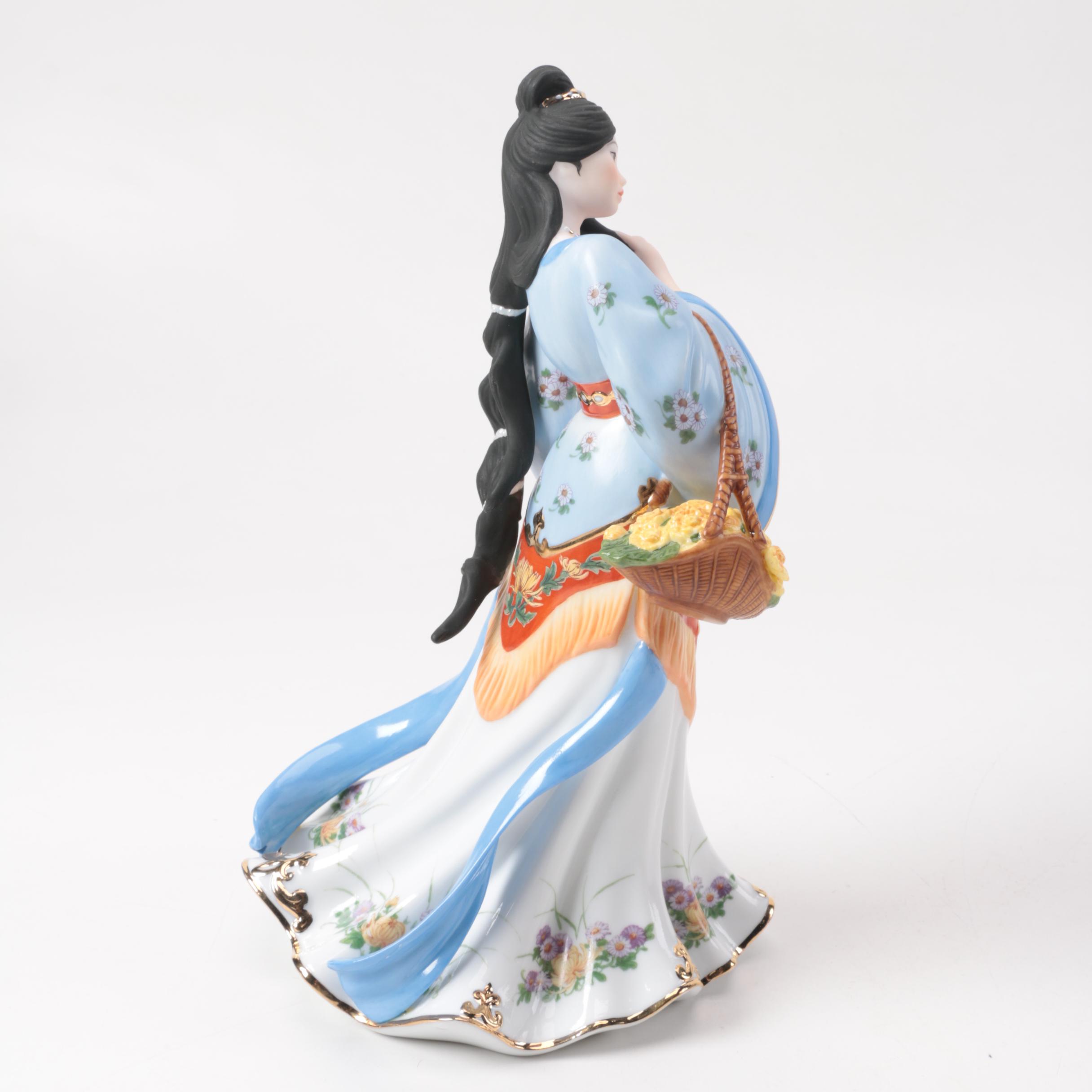 Chinese Inspired Porcelain Figurines including Franklin Mint and Danbury Mint