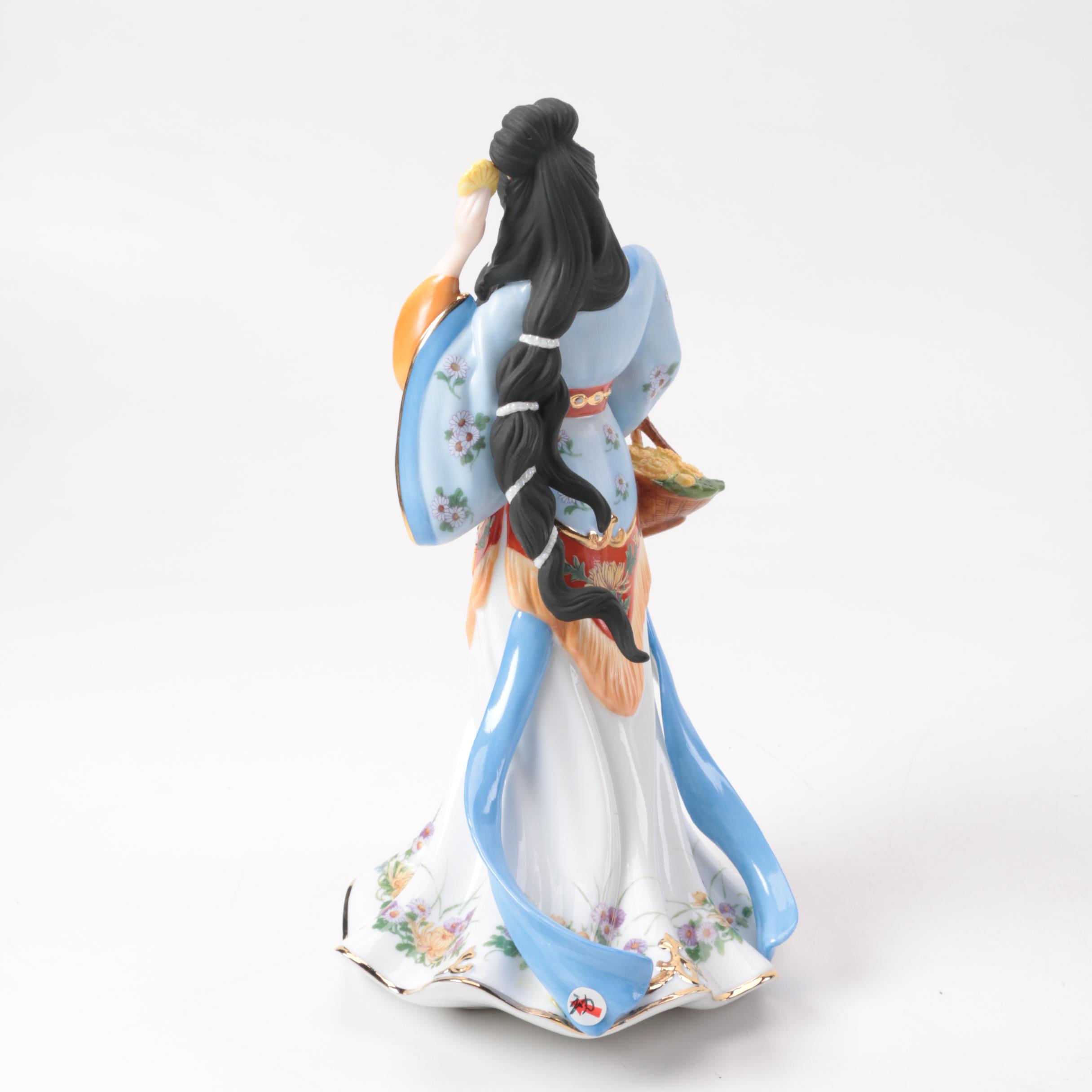 Chinese Inspired Porcelain Figurines including Franklin Mint and Danbury Mint