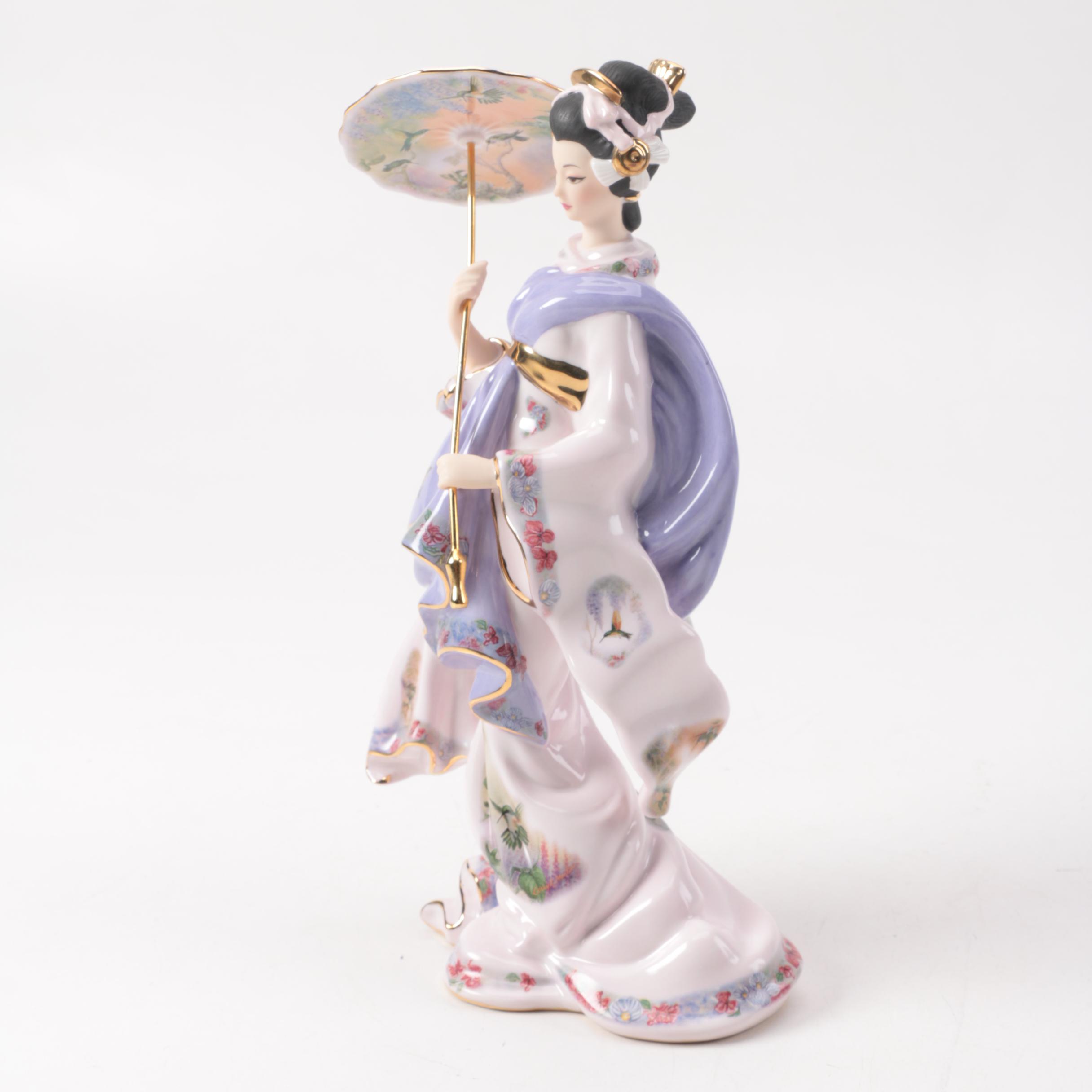 Chinese Inspired Porcelain Figurines including Franklin Mint and Danbury Mint