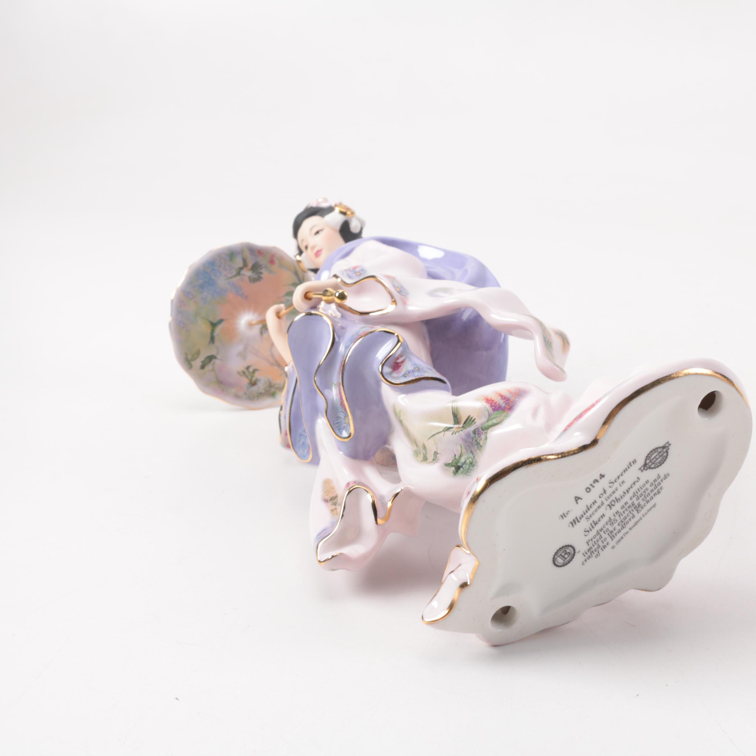 Chinese Inspired Porcelain Figurines including Franklin Mint and Danbury Mint