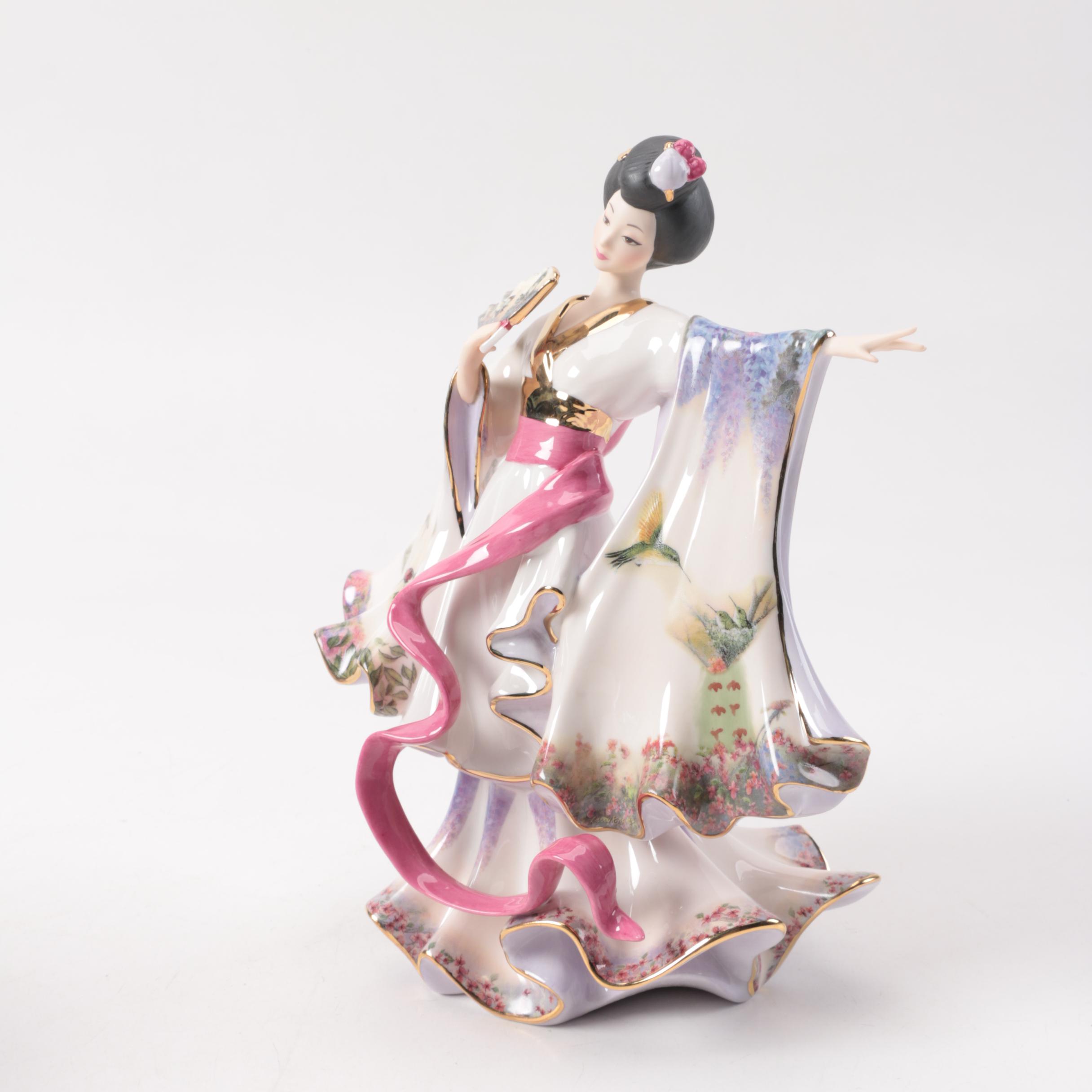 Chinese Inspired Porcelain Figurines including Franklin Mint and Danbury Mint