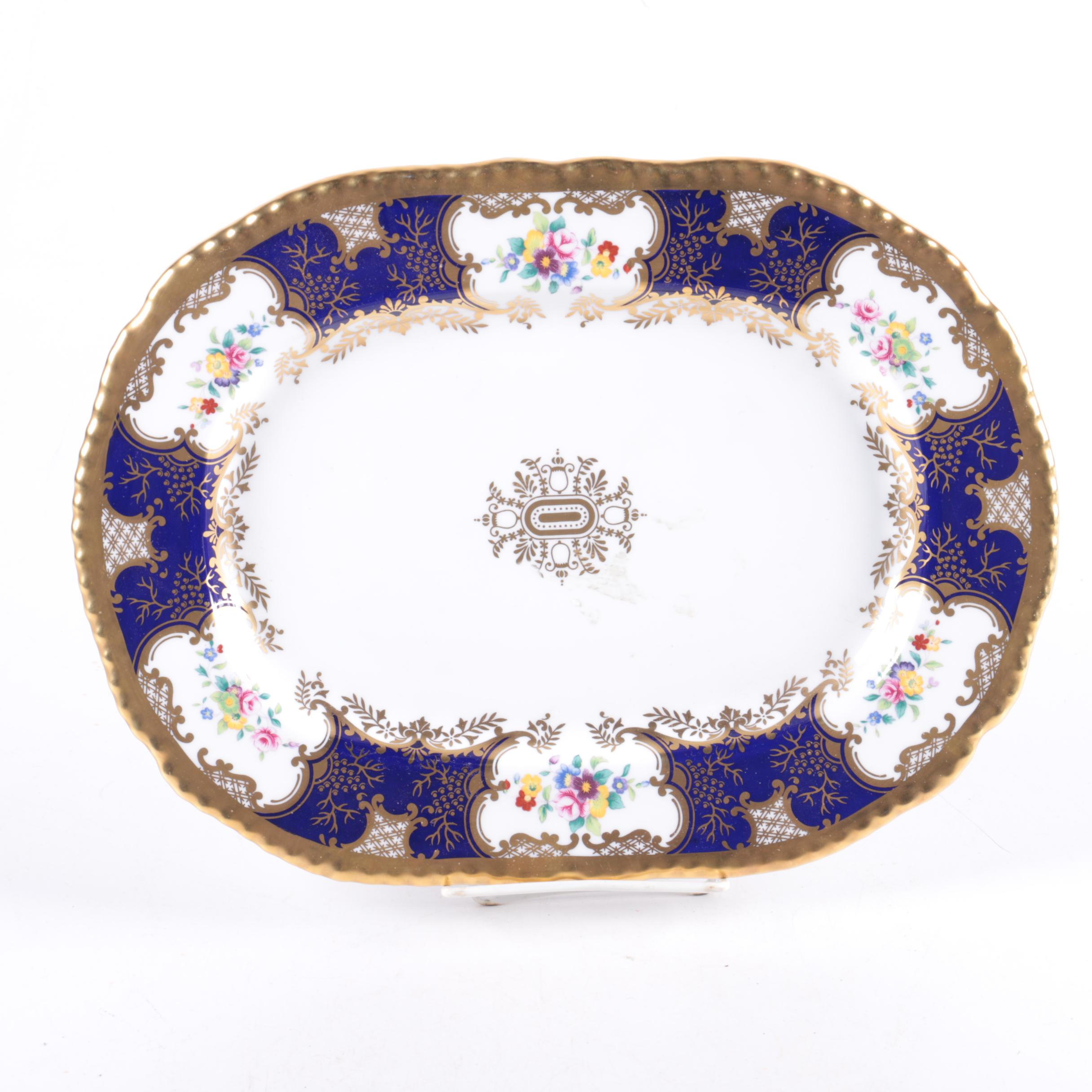 Coalport "Panel Cobalt" Bone China Serving Platter