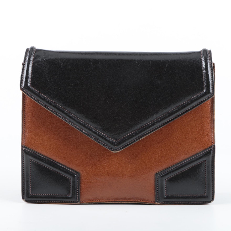Vintage Yves Saint Laurent Leather Envelope Clutch