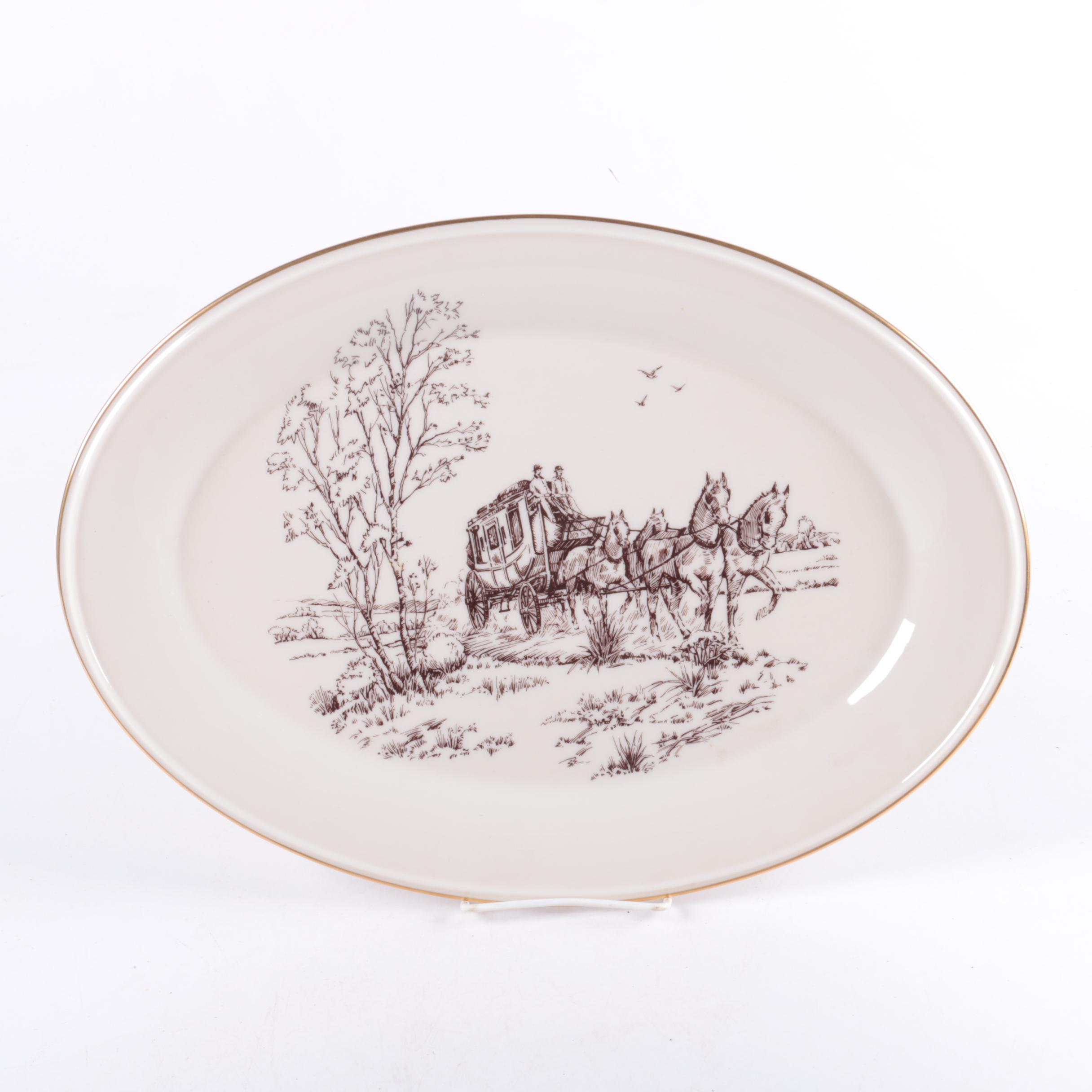 Lenox Porcelain Horse and Carriage Scene Platter