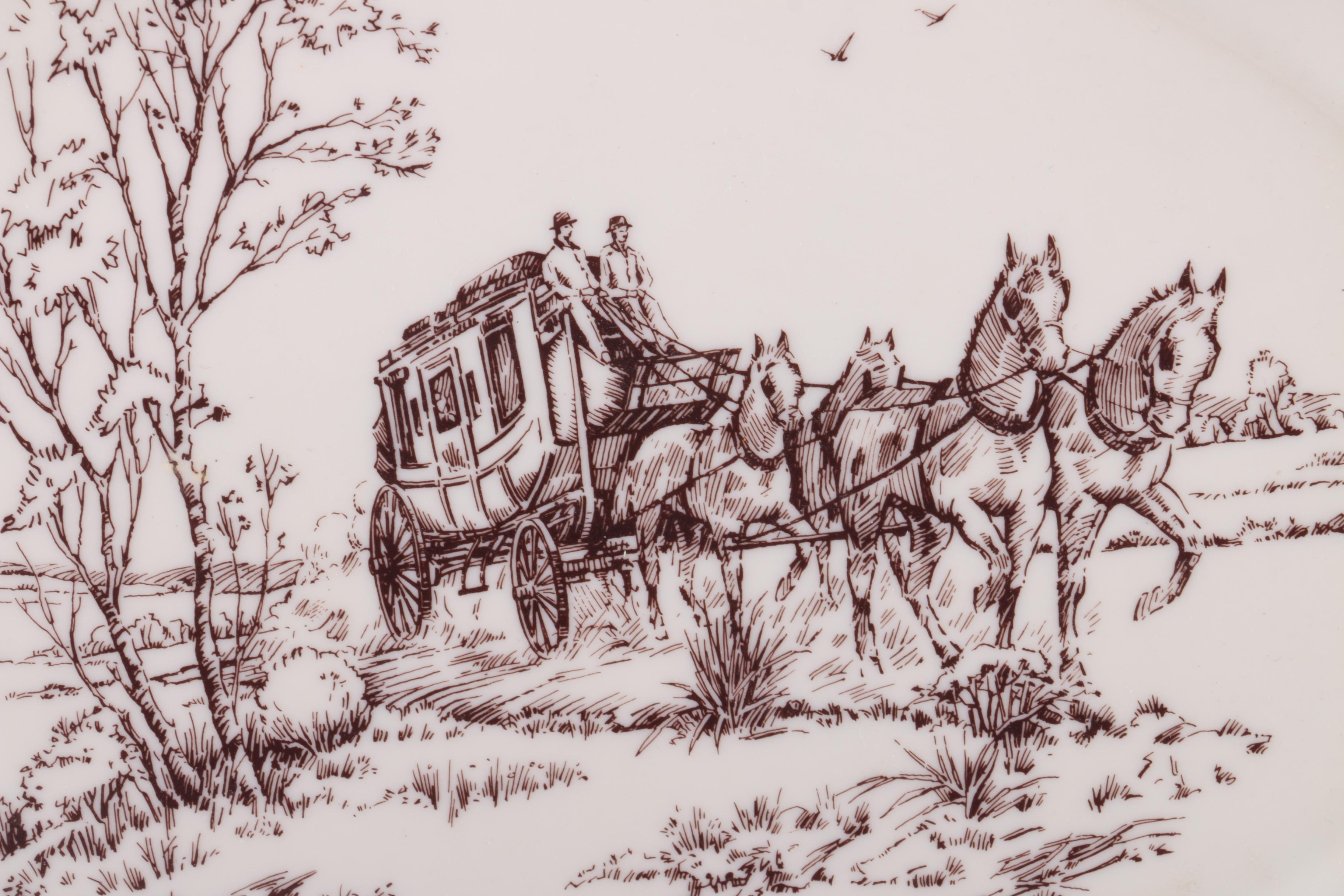 Lenox Porcelain Horse and Carriage Scene Platter